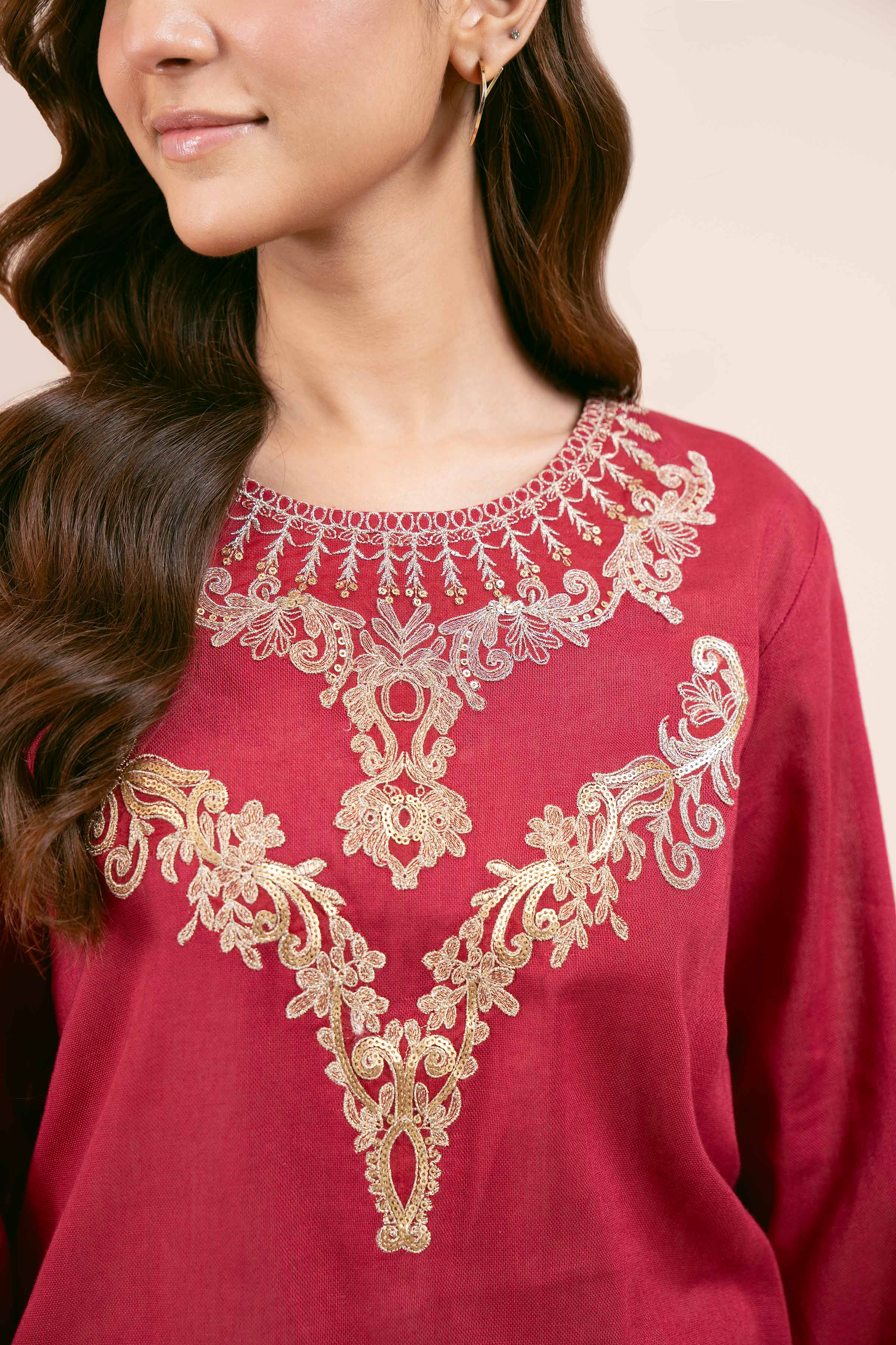2 Piece - Dyed Embroidered Suit - 42404021 - Image 4