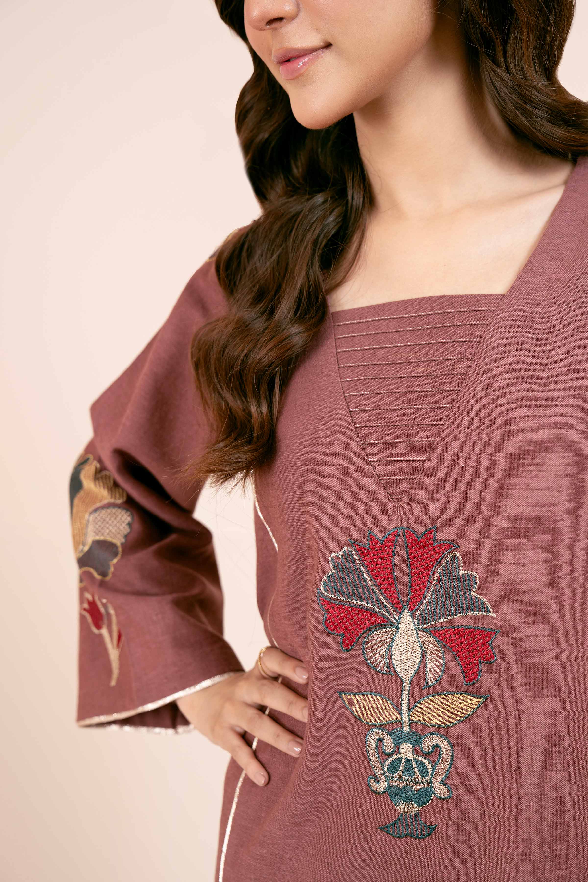 2 Piece - Dyed Embroidered Suit - 42404033 - Image 4