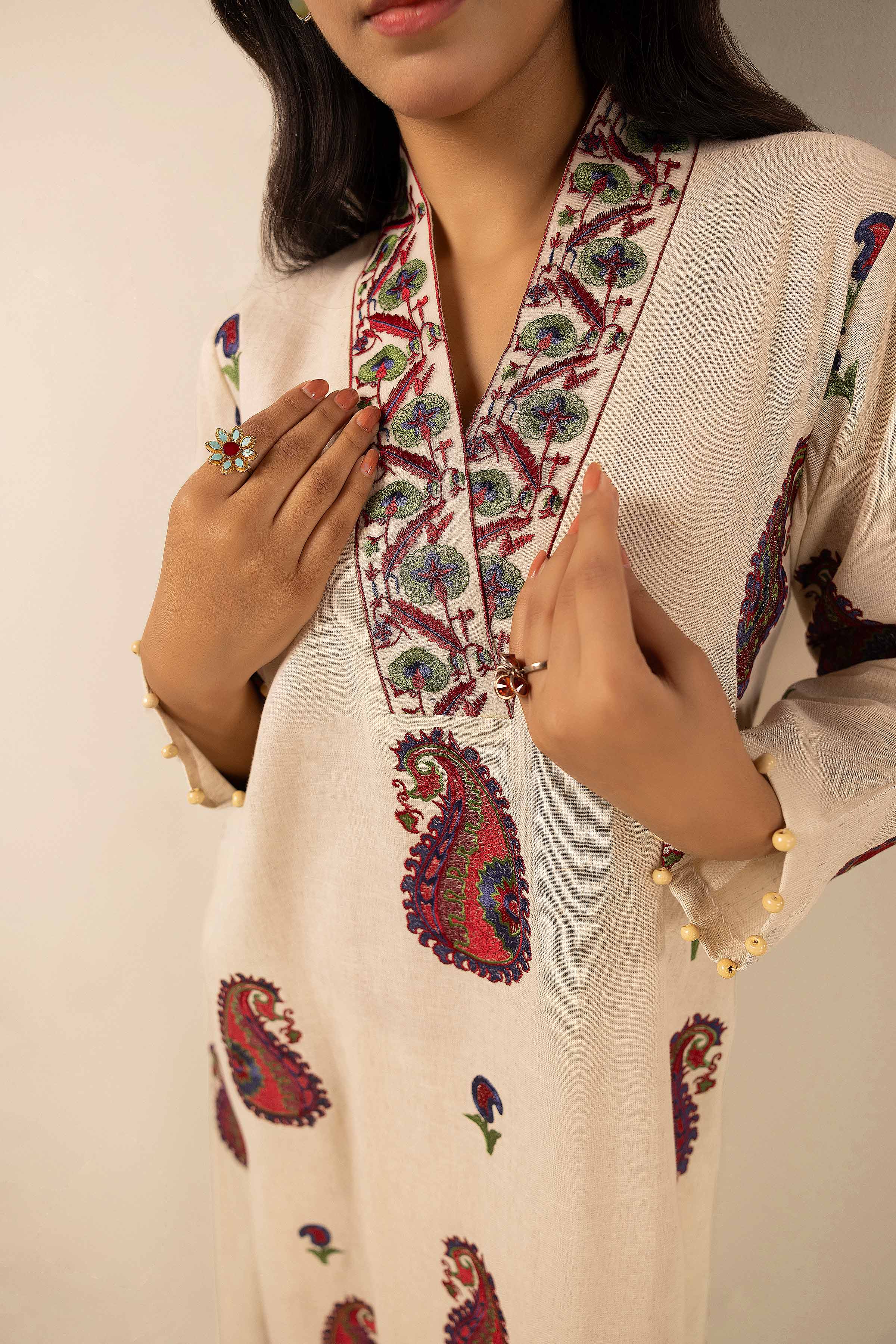 2 Piece - Dyed Embroidered Suit - 42404034 - Image 4