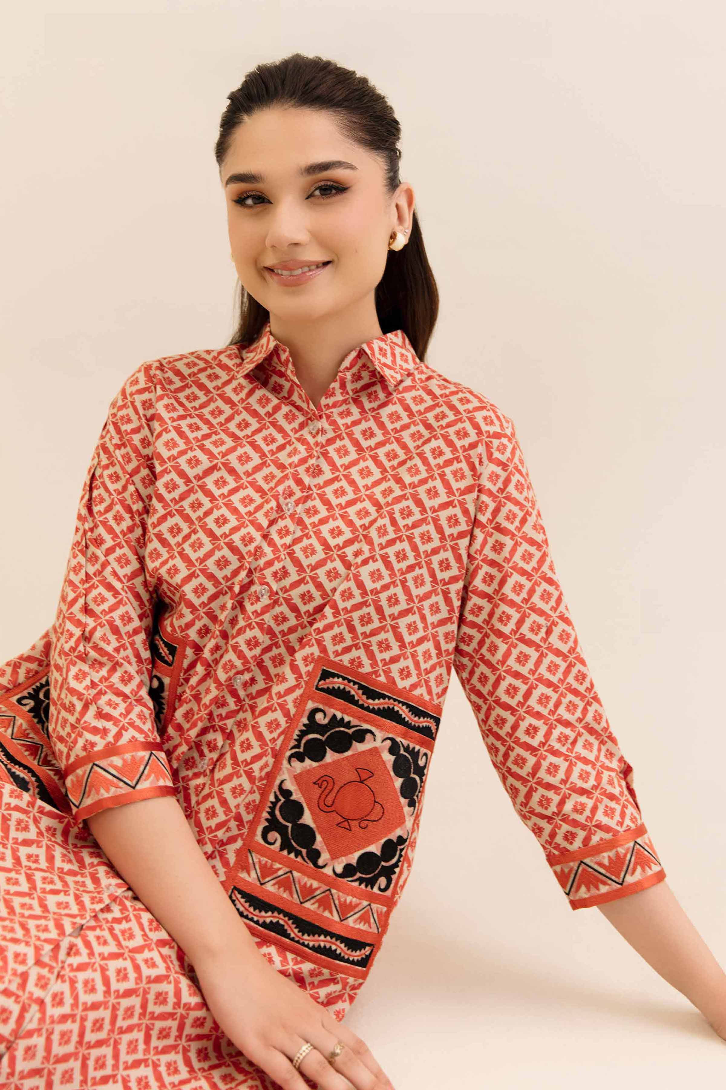 2 Piece - Printed Embroidered Suit - 42404054 - Image 2