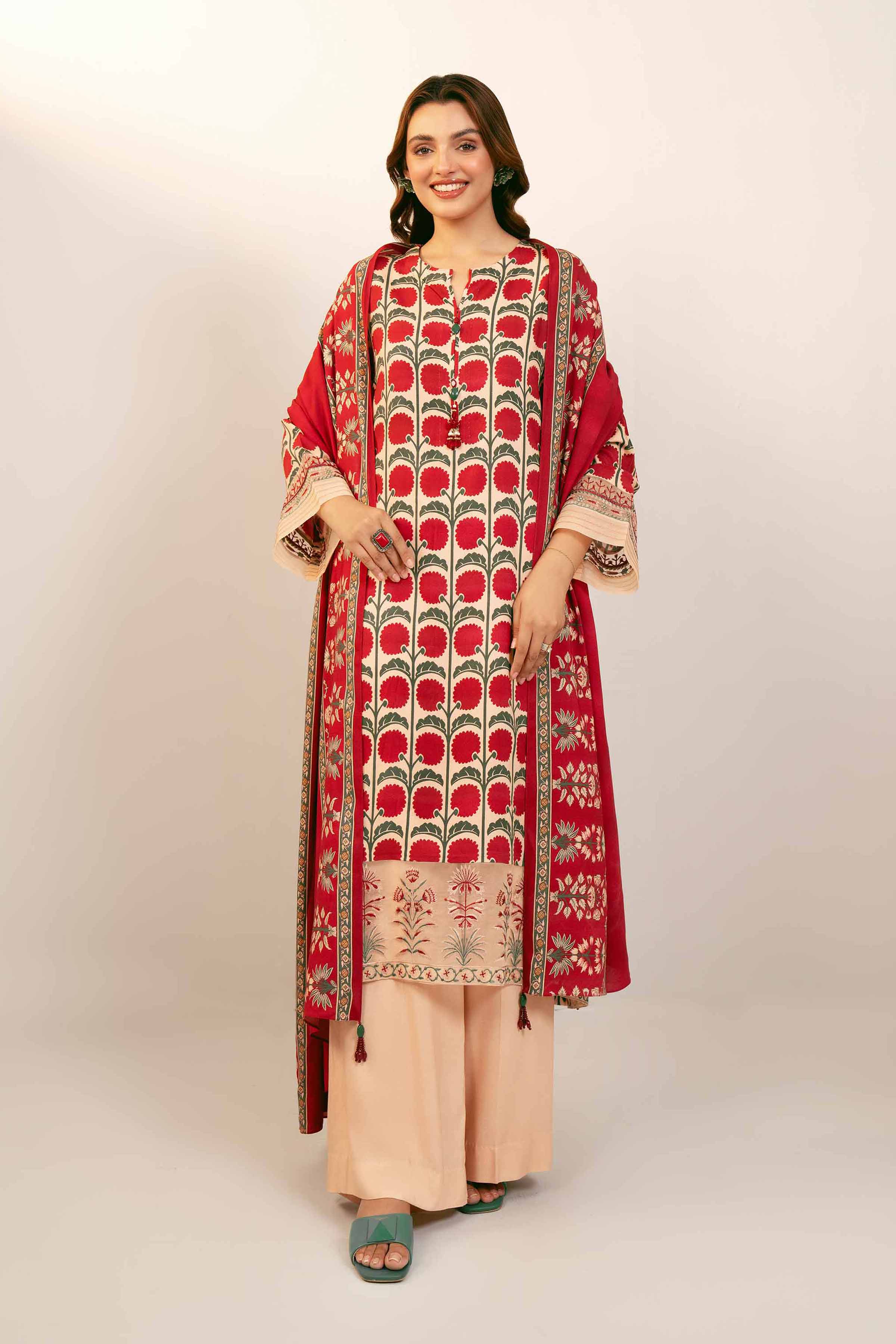 3 Piece - Printed Embroidered Suit - 42404097 - Image 2