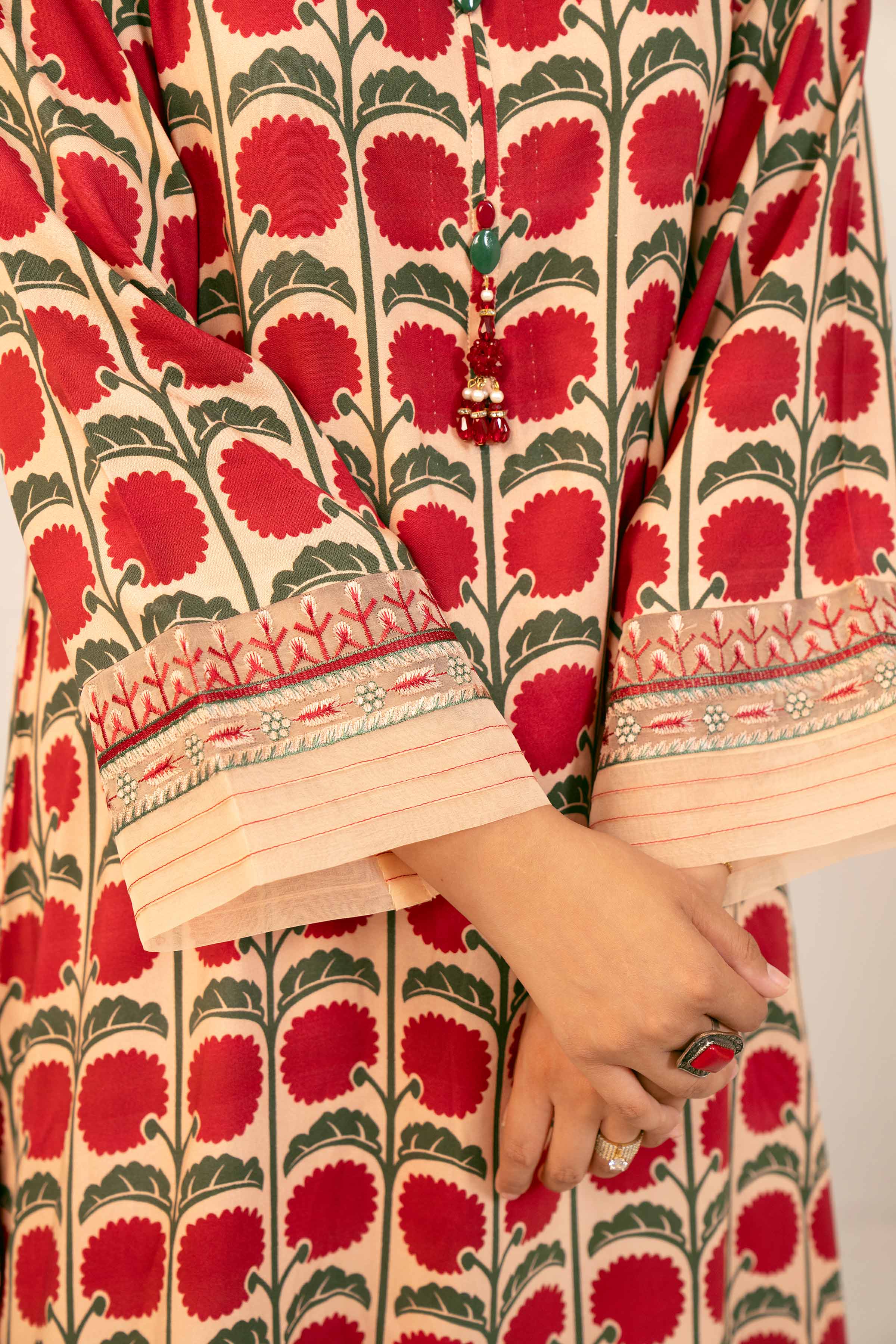 3 Piece - Printed Embroidered Suit - 42404097 - Image 4