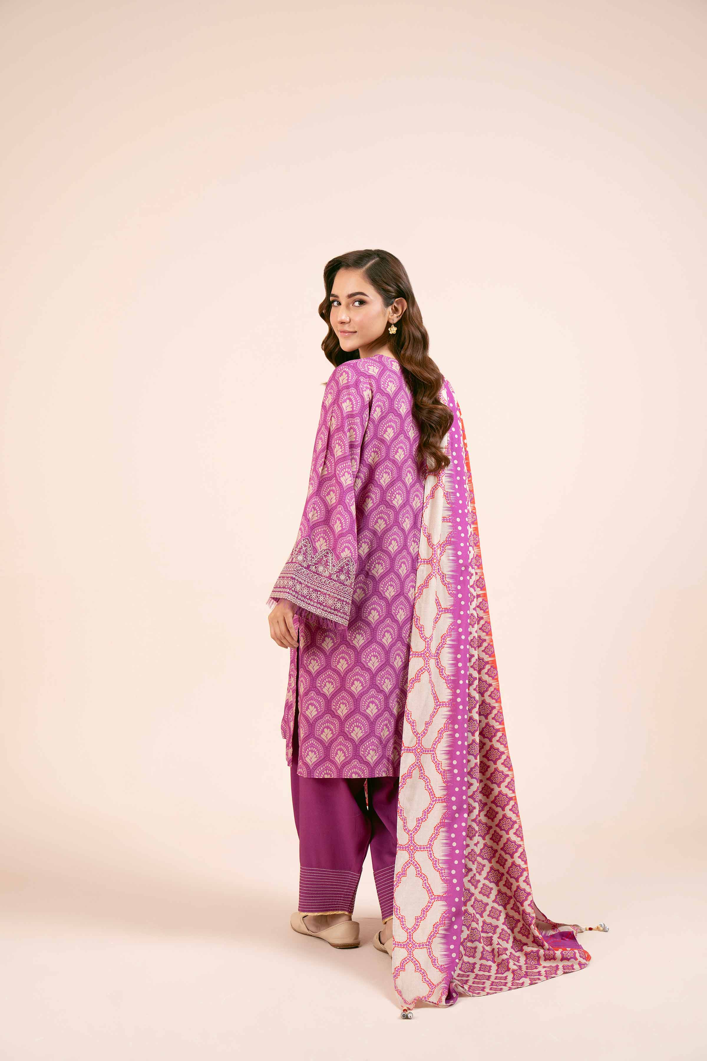 3 Piece - Printed Embroidered Suit - 42404098 - Image 3