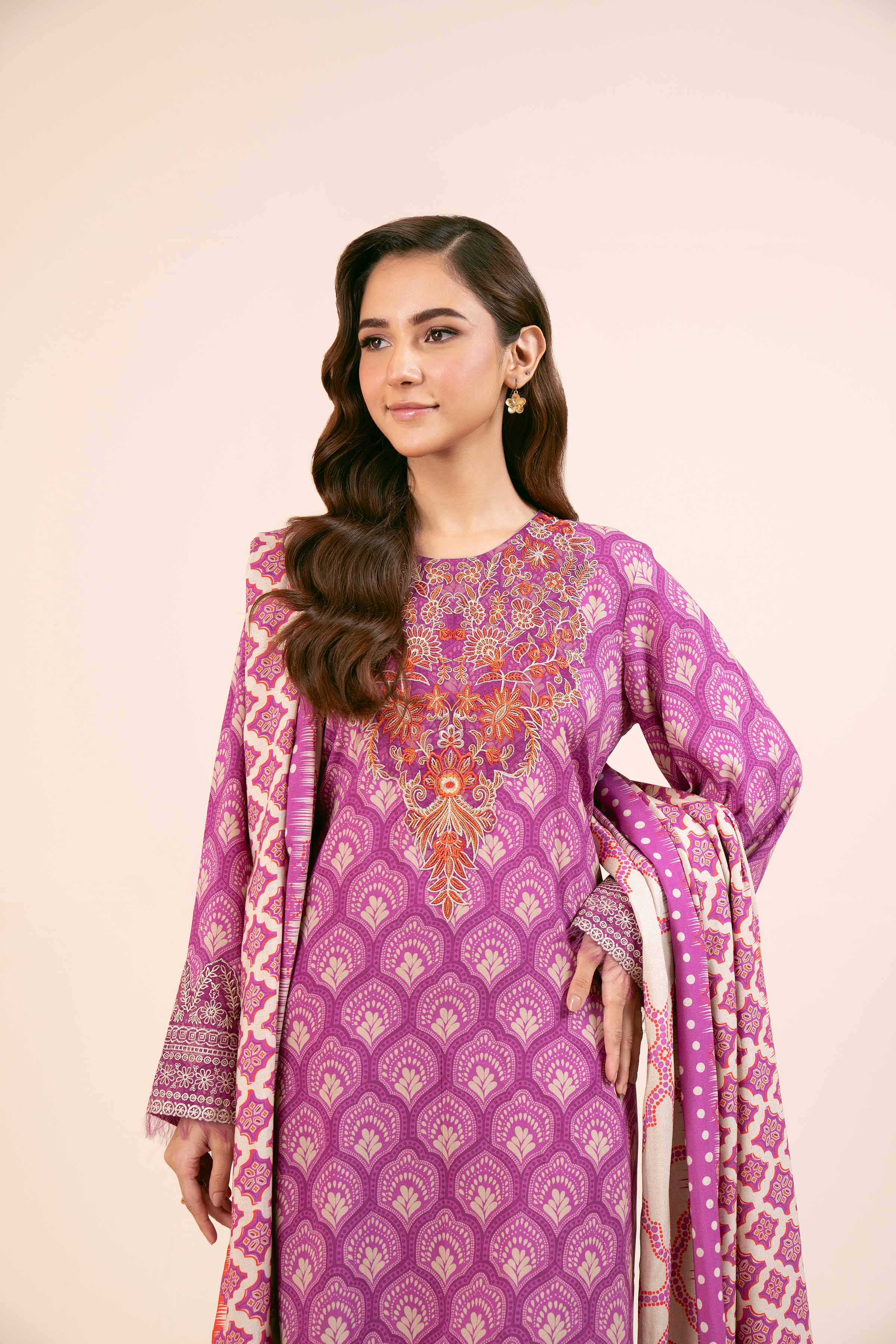 3 Piece - Printed Embroidered Suit - 42404098 - Image 4