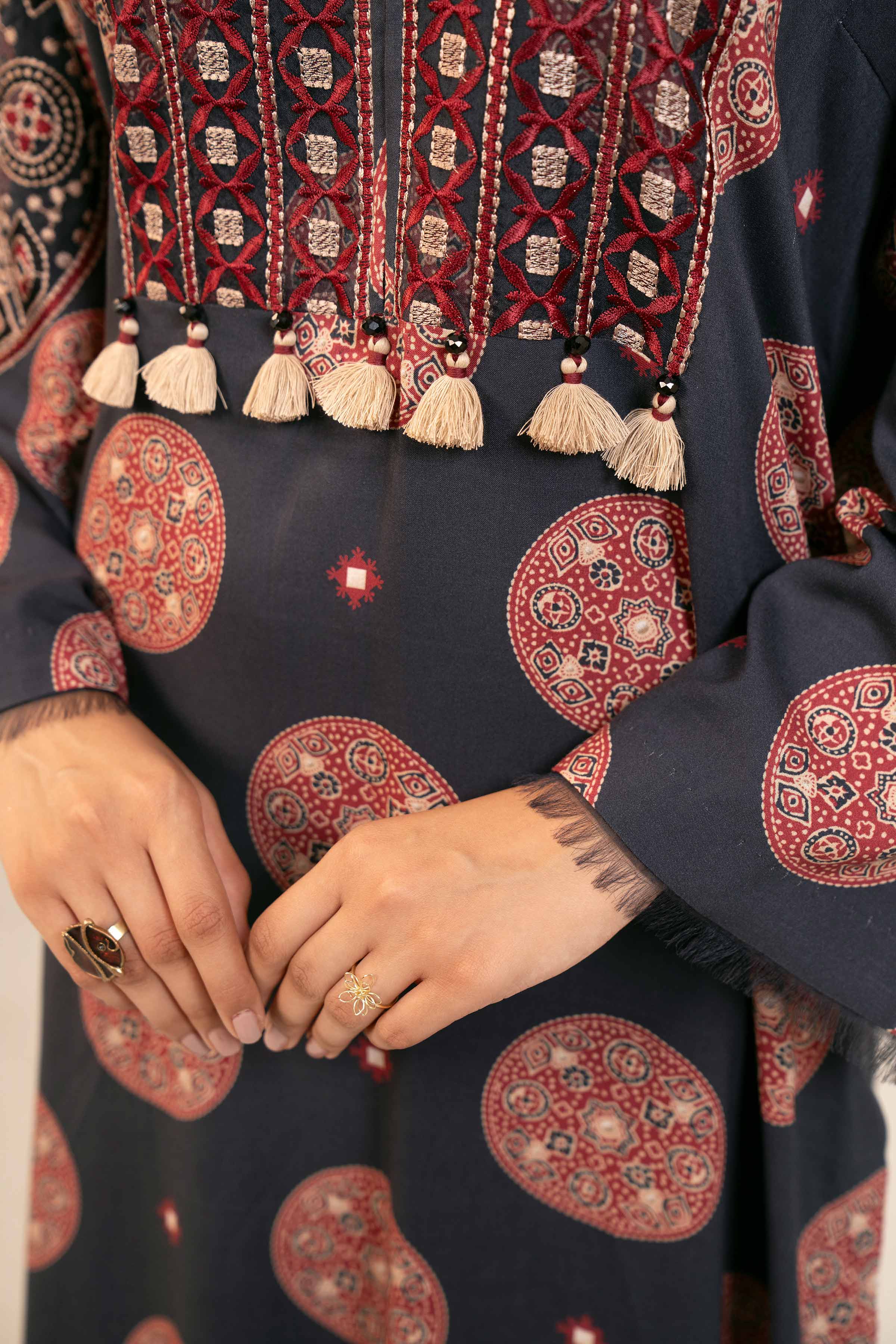 3 Piece - Printed Embroidered Suit - 42404102 - Image 6