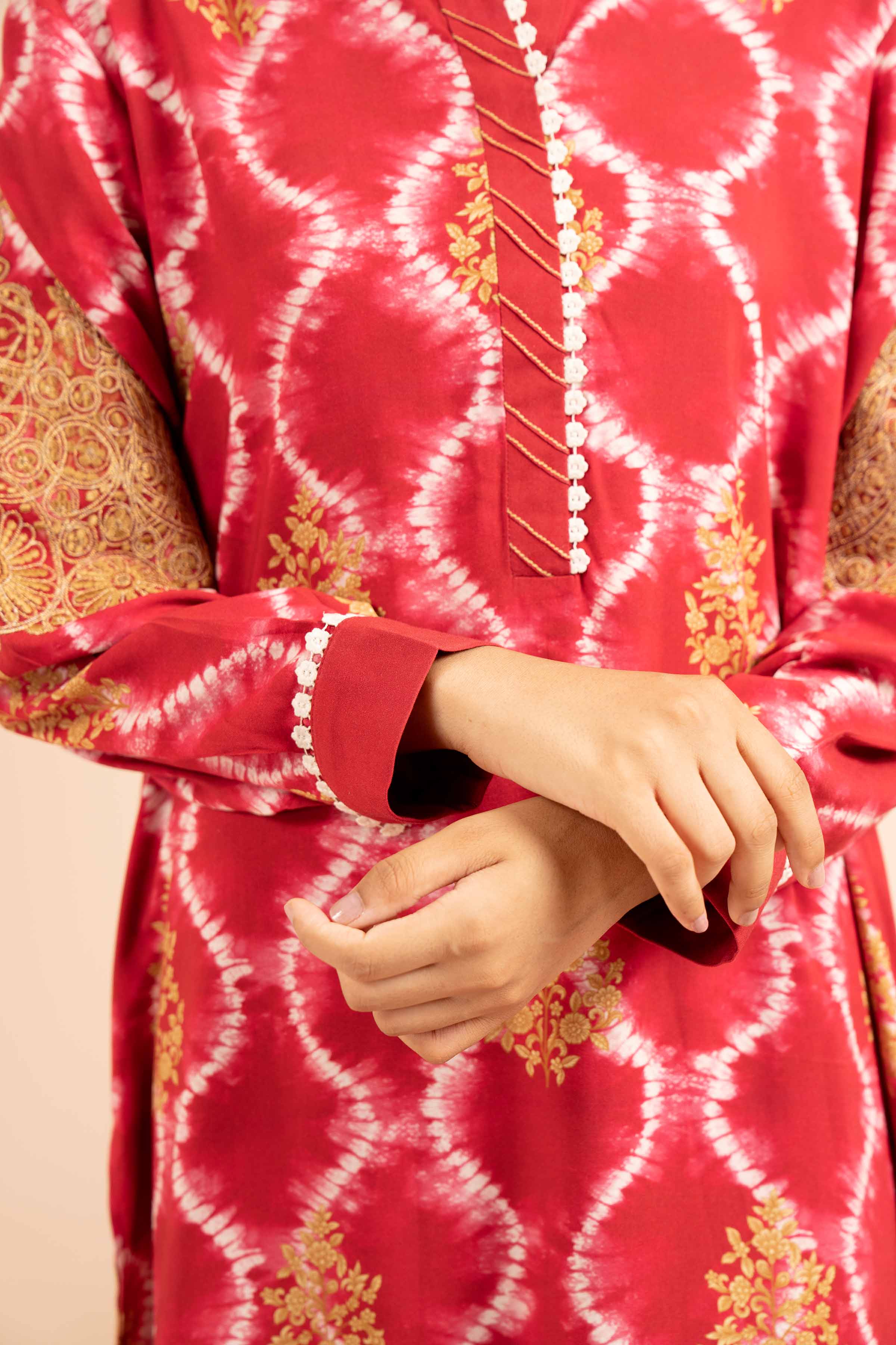 3 Piece - Printed Embroidered Suit - 42404105 - Image 4