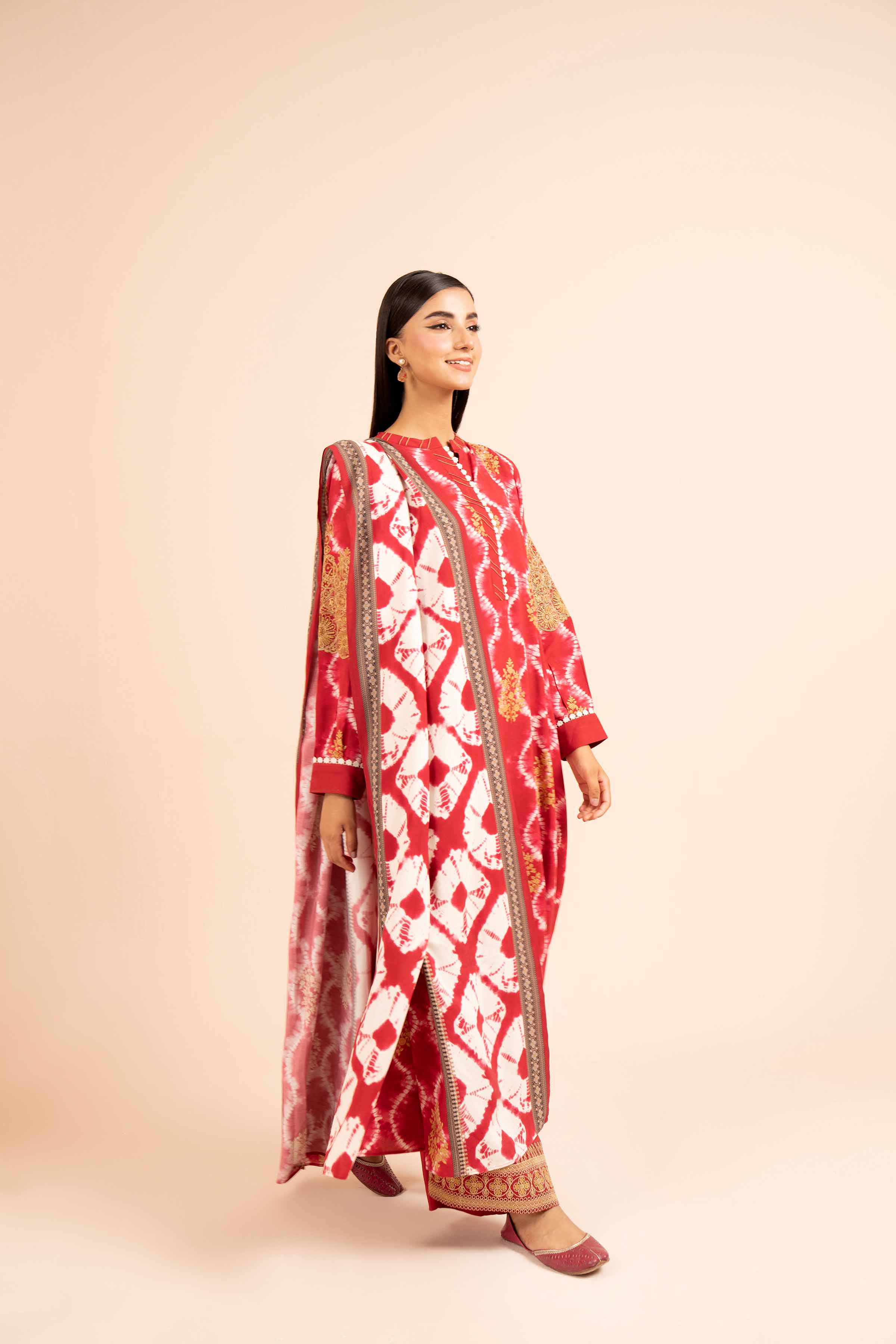 3 Piece - Printed Embroidered Suit - 42404105 - Image 5