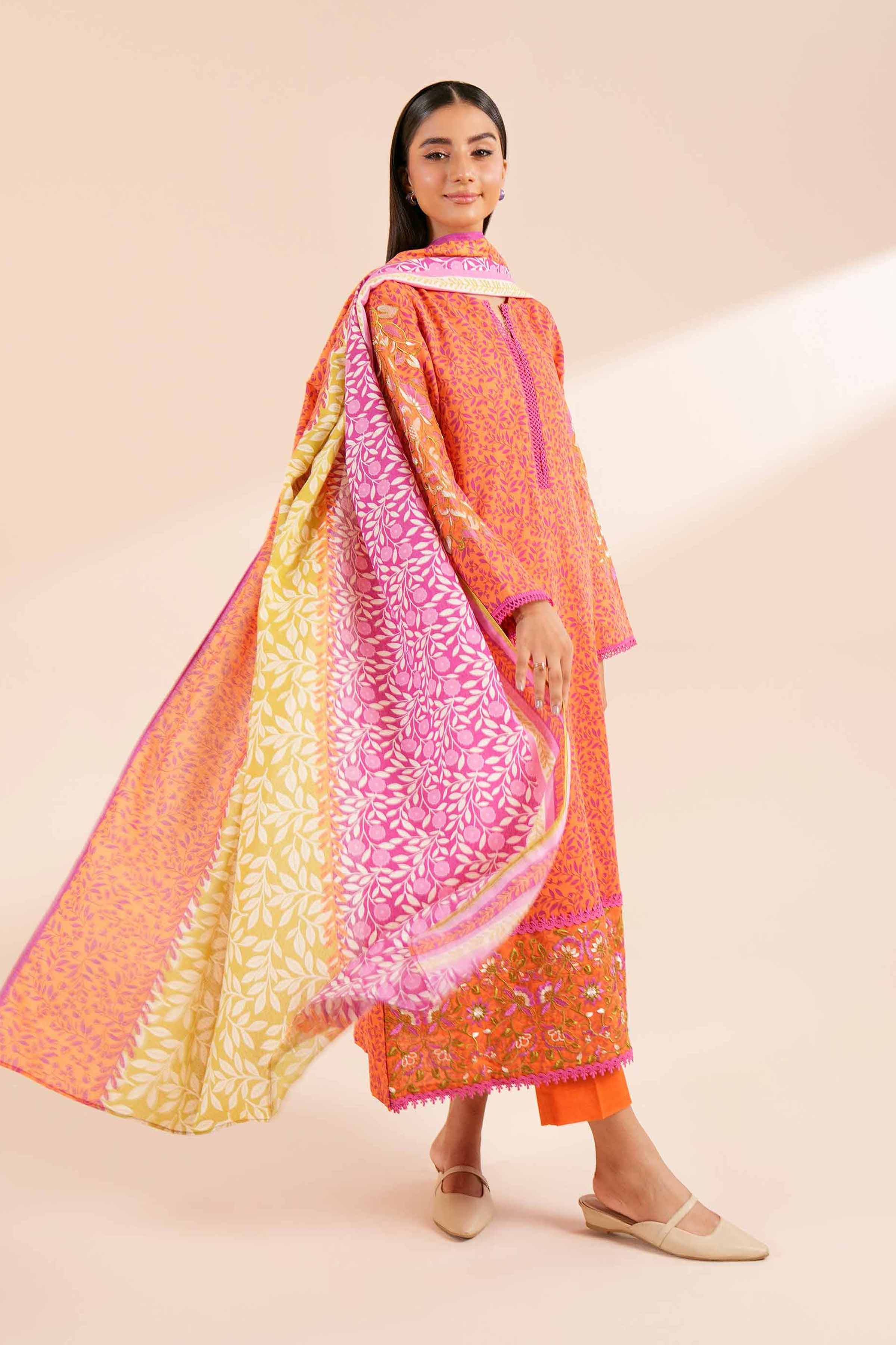 3 Piece - Printed Embroidered Suit - 42404121 - Image 2