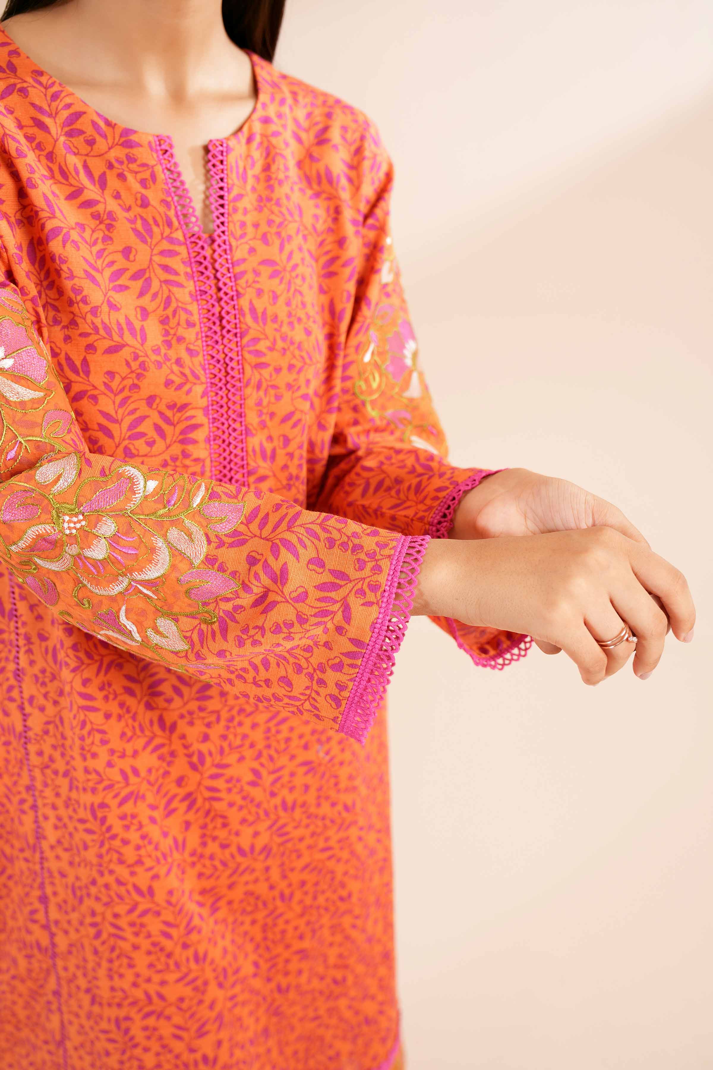 3 Piece - Printed Embroidered Suit - 42404121 - Image 4