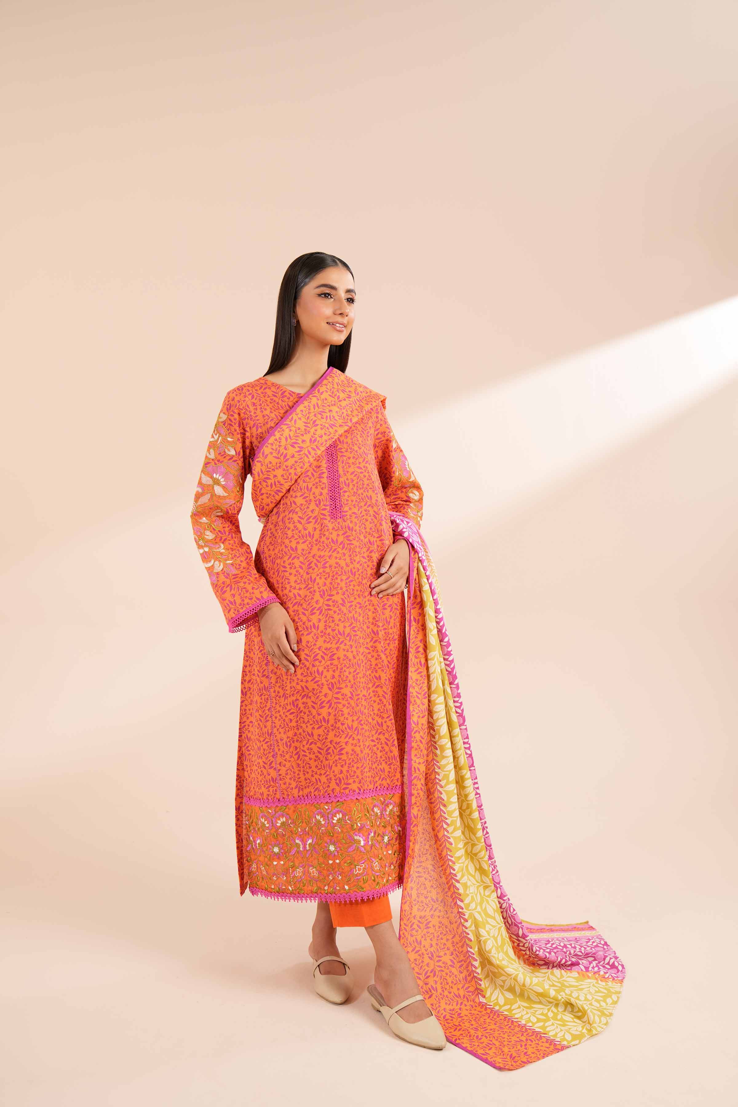 3 Piece - Printed Embroidered Suit - 42404121 - Image 6