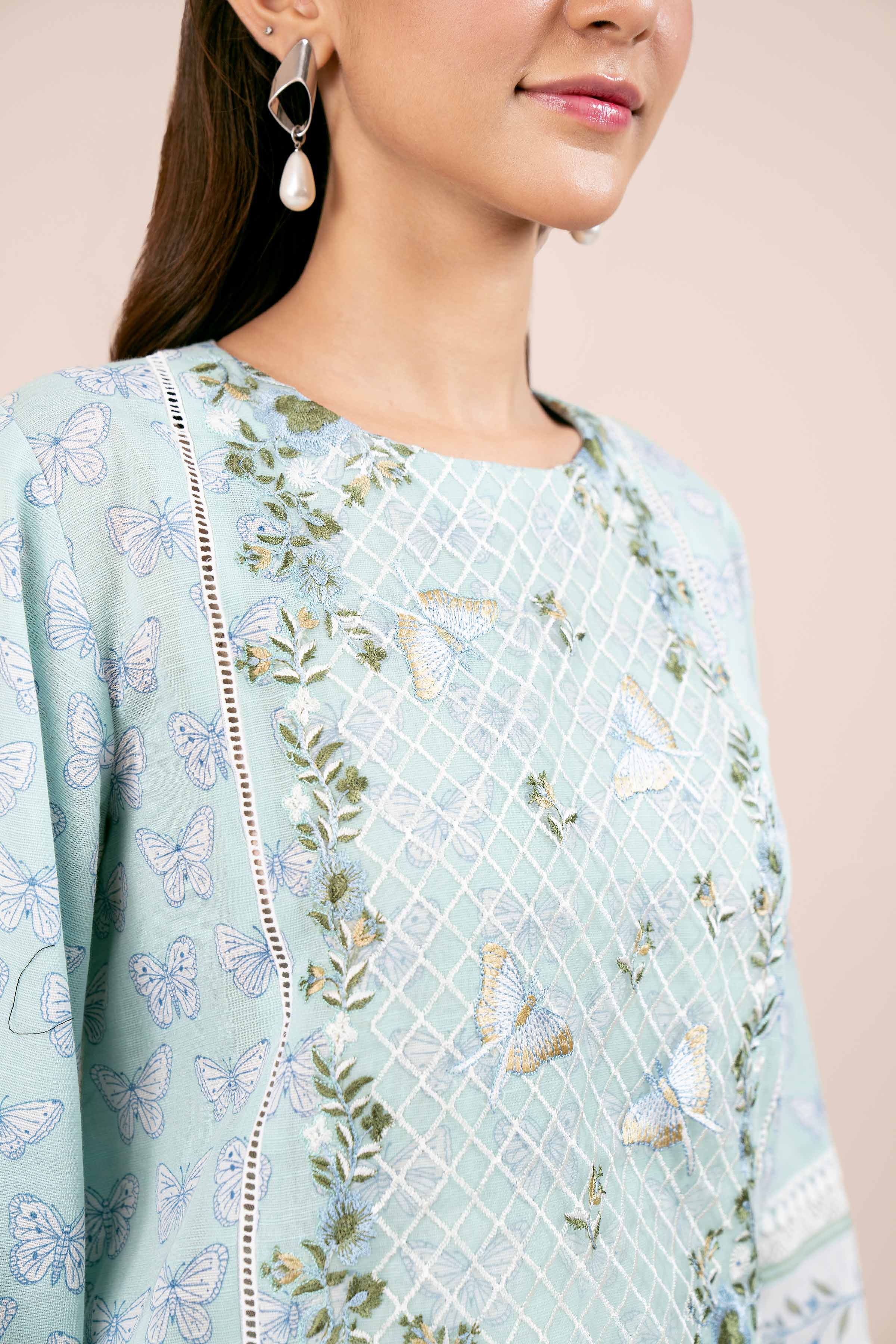 3 Piece - Printed Embroidered Suit - 42404122 - Image 4