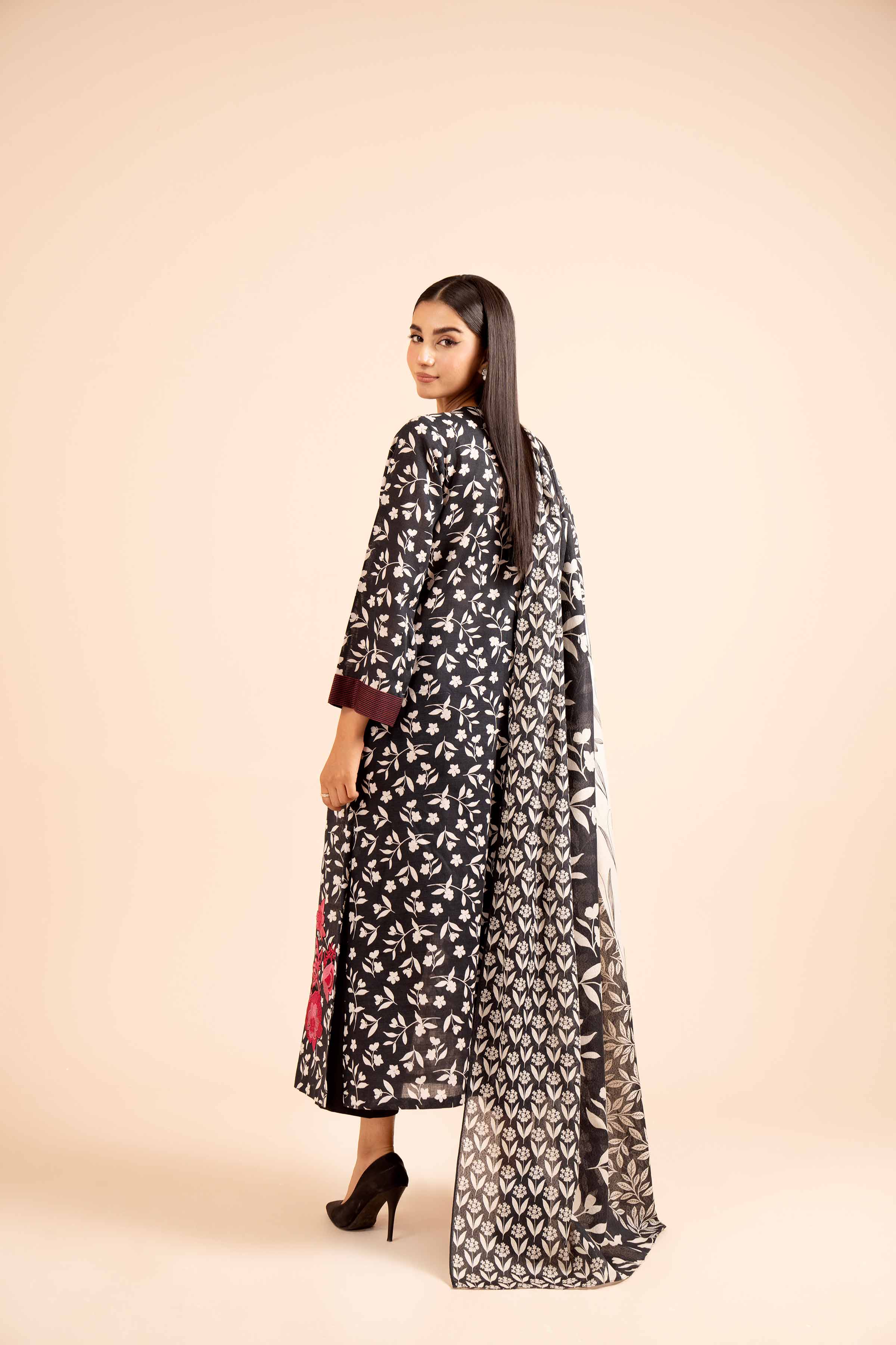 3 Piece - Printed Embroidered Suit - 42404123 - Image 3