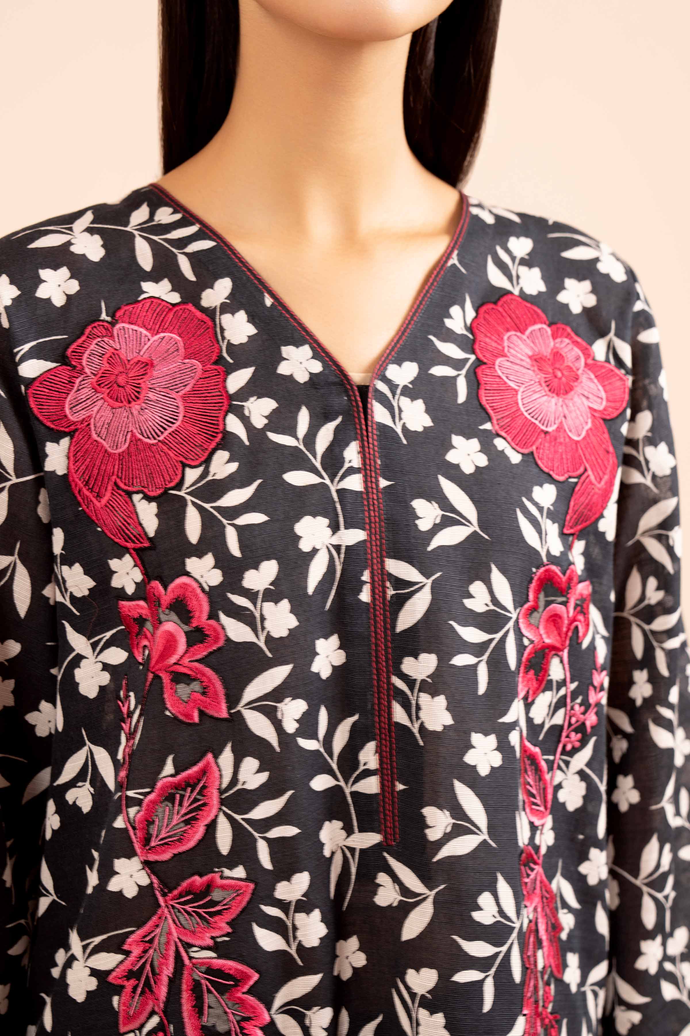 3 Piece - Printed Embroidered Suit - 42404123 - Image 4