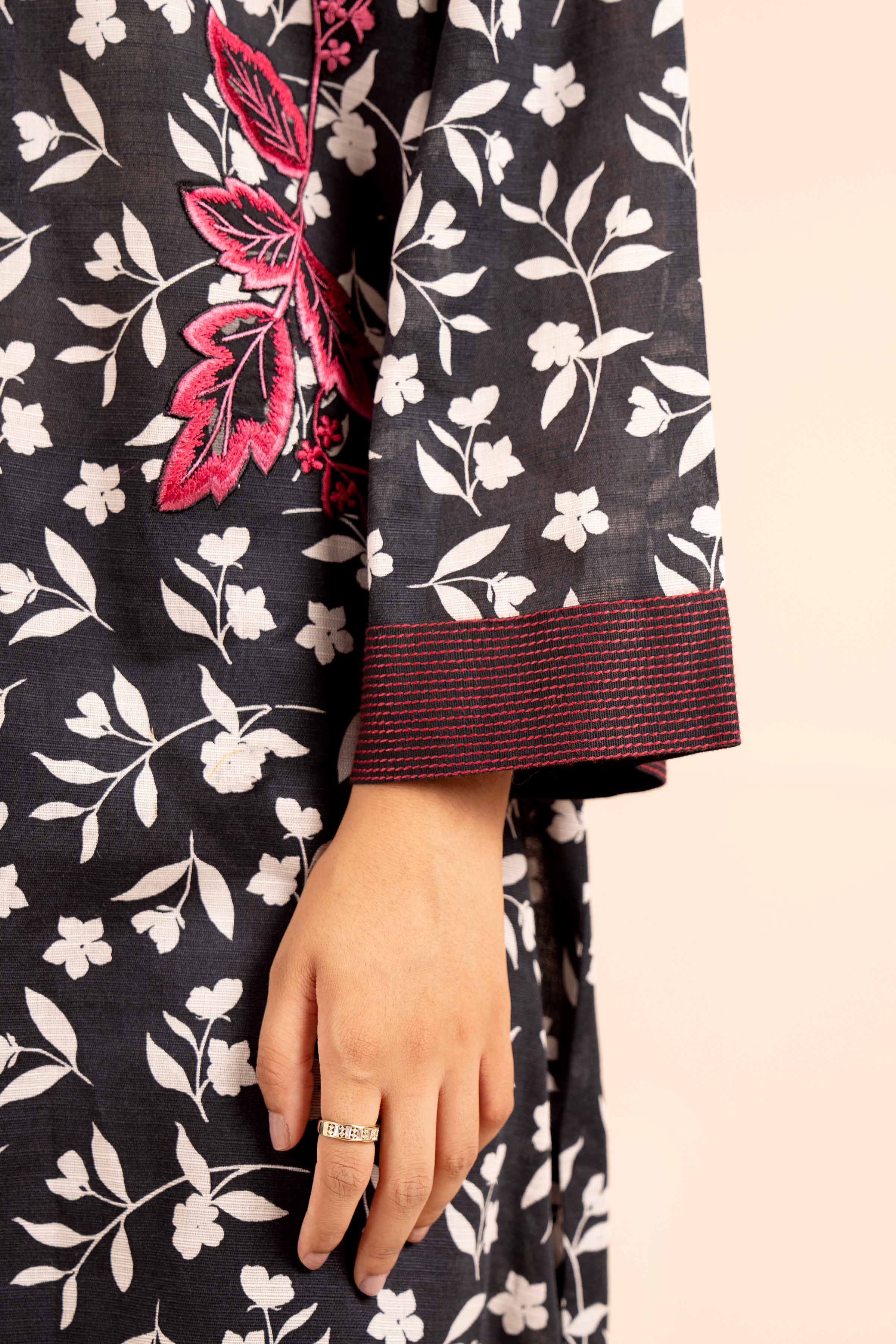 3 Piece - Printed Embroidered Suit - 42404123 - Image 5