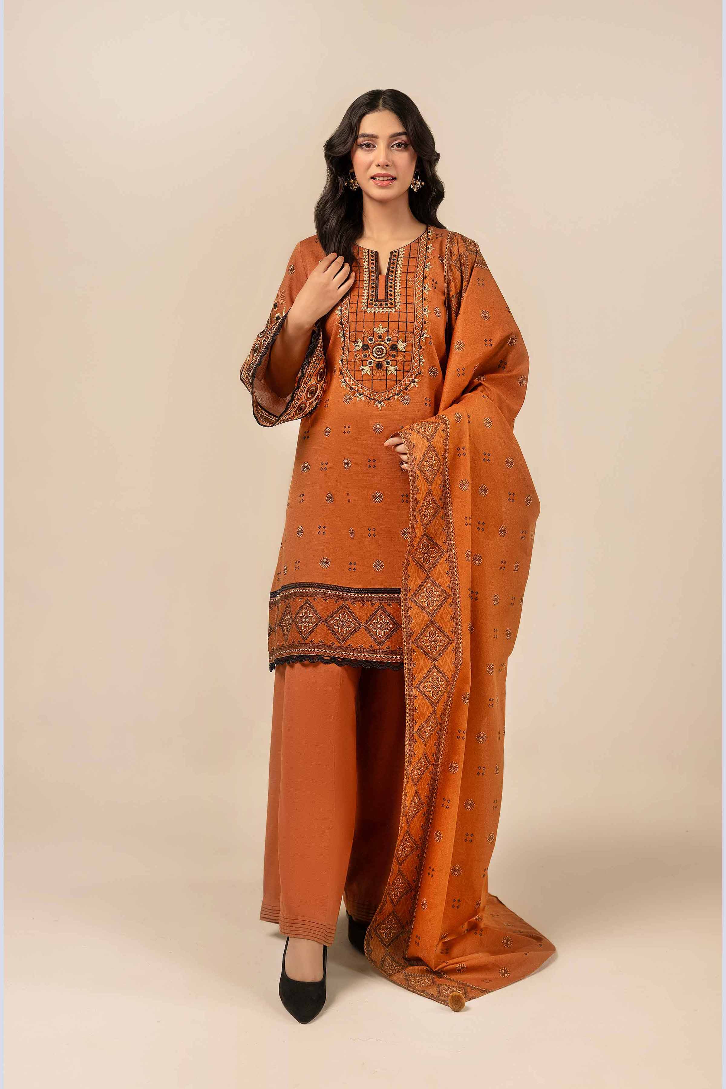 3 Piece - Printed Embroidered Suit - 42404124 - Image 4