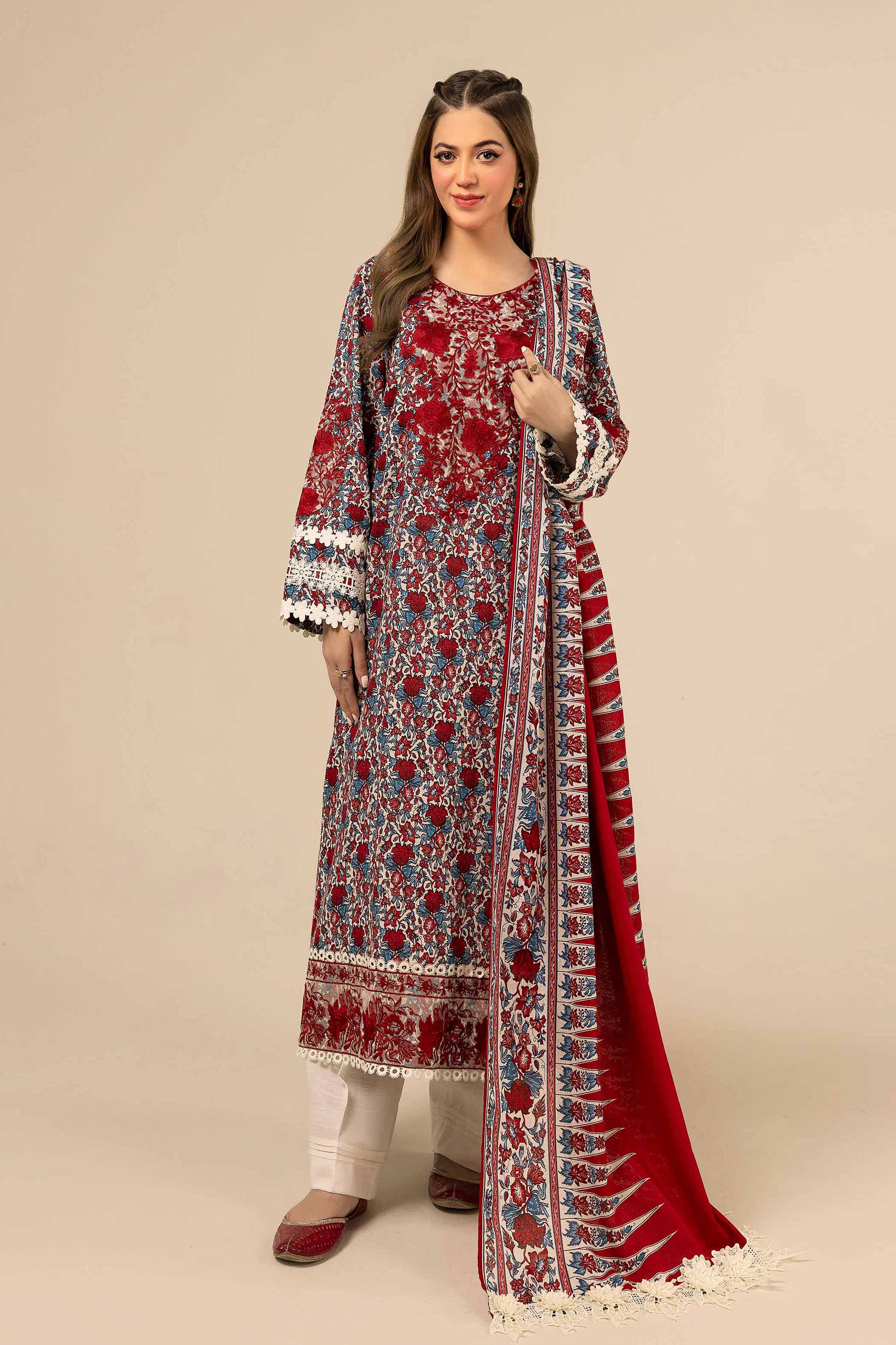 3 Piece - Printed Embroidered Suit - 42404125 - Image 2