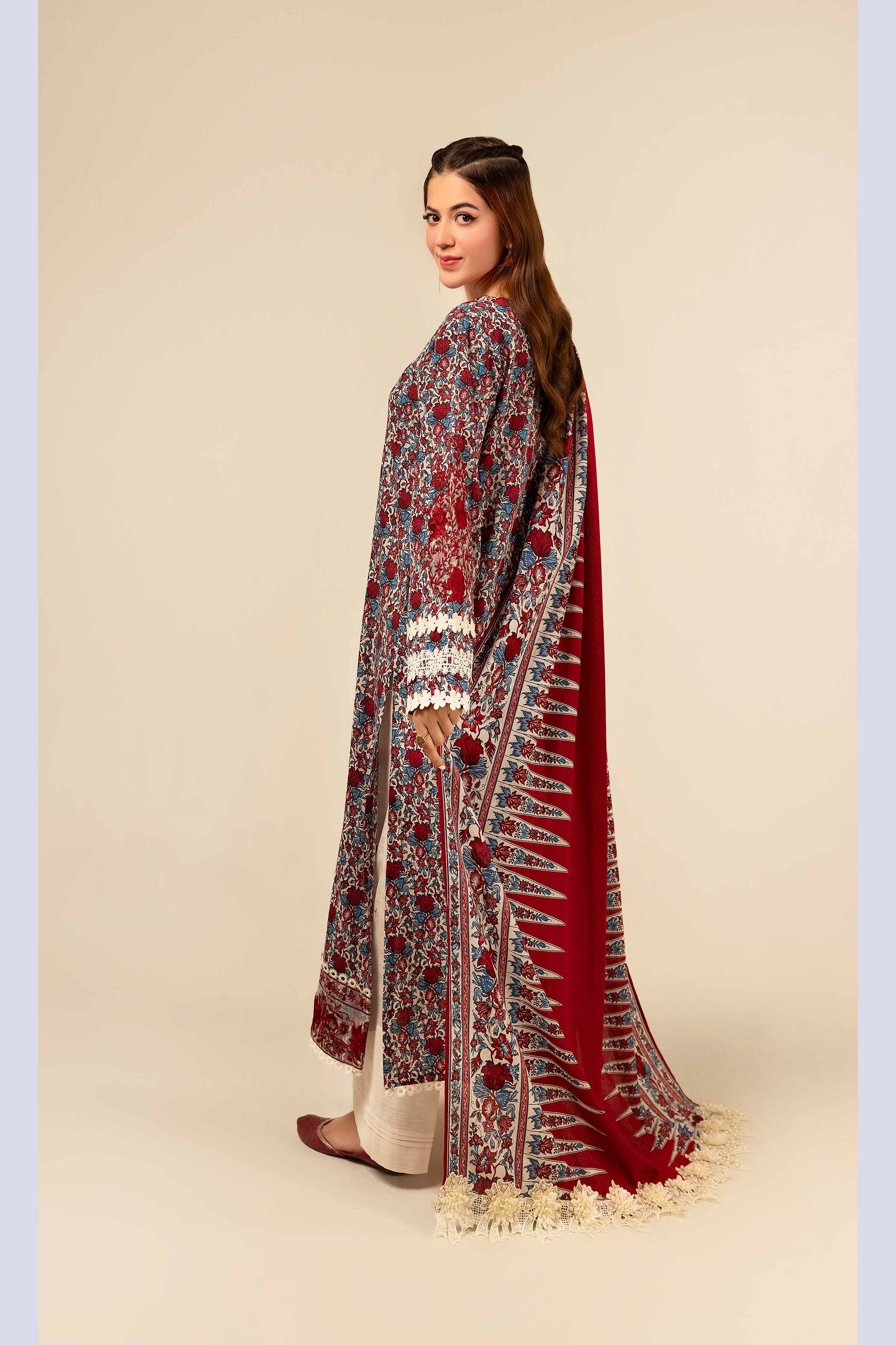 3 Piece - Printed Embroidered Suit - 42404125 - Image 3