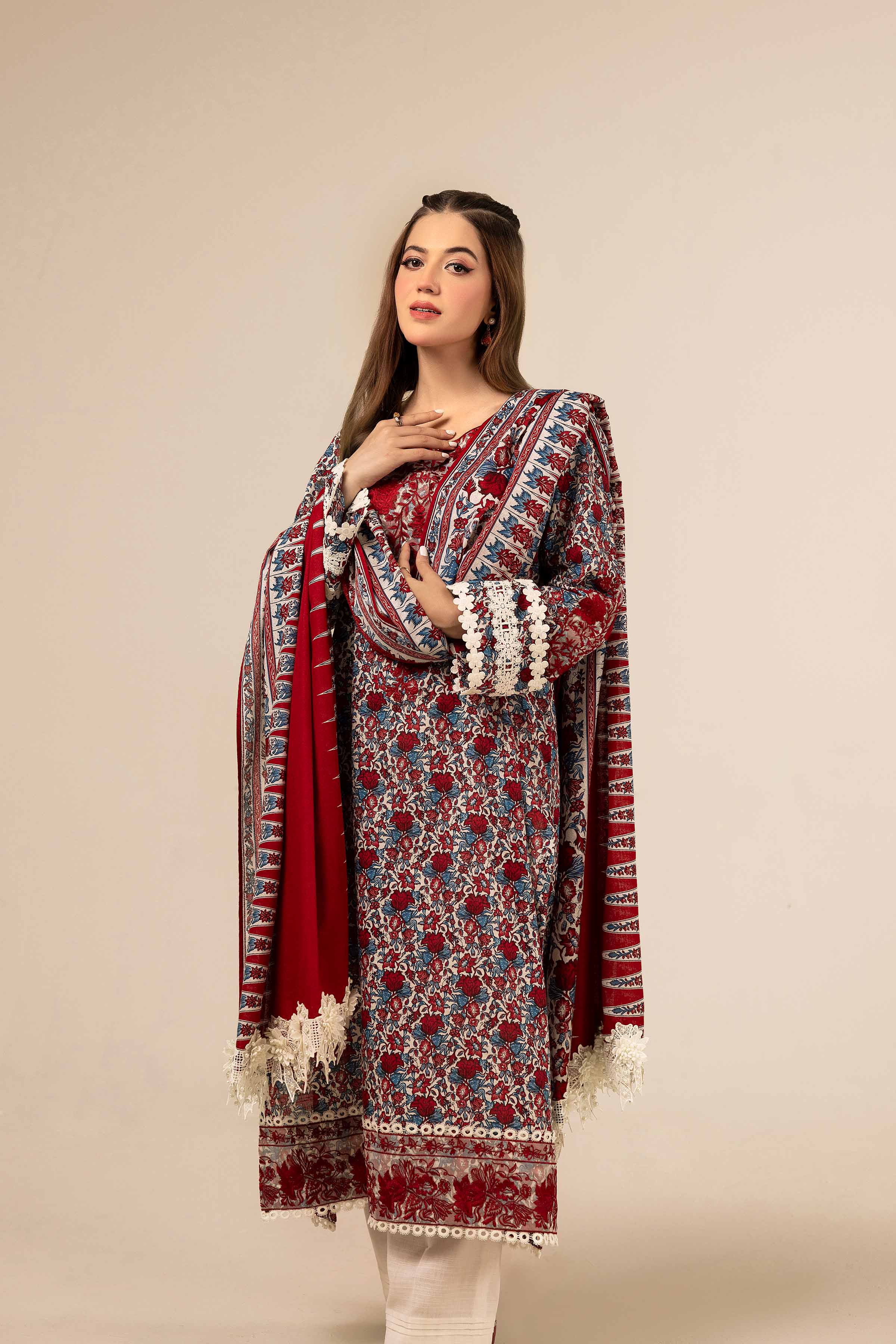 3 Piece - Printed Embroidered Suit - 42404125 - Image 6