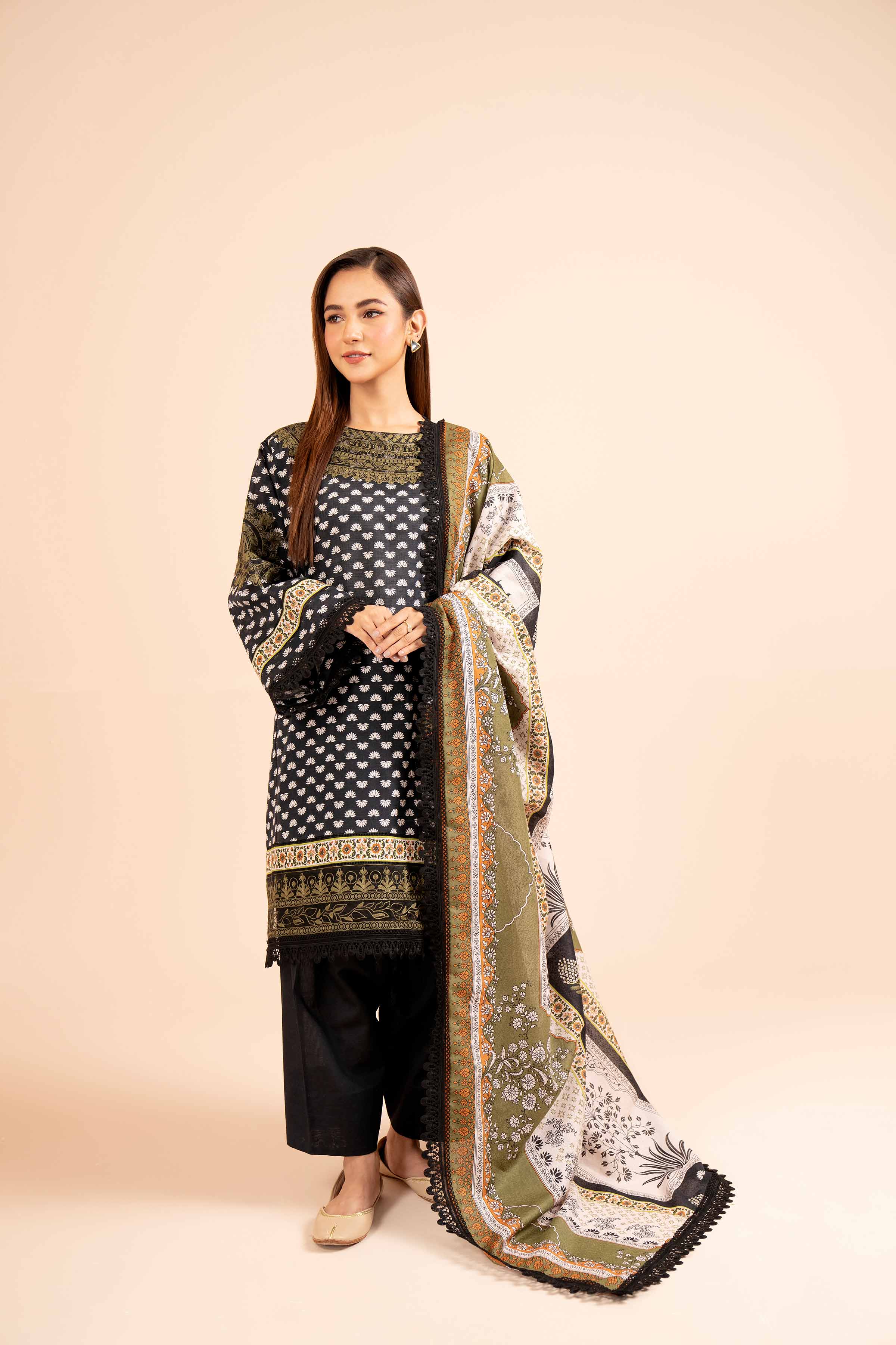 3 Piece - Printed Embroidered Suit - 42404126 - Image 5