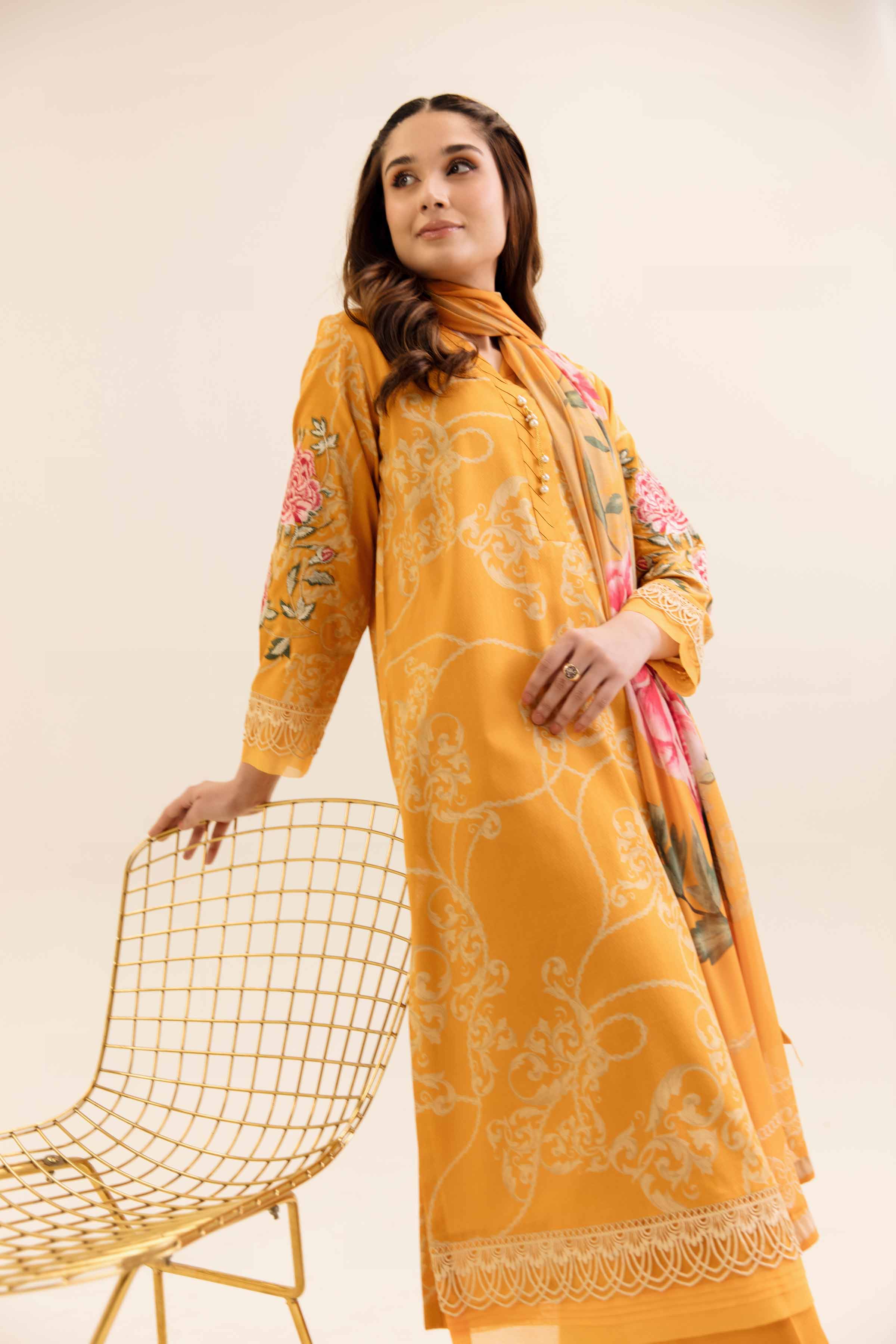 3 Piece - Printed Embroidered Suit - 42404140 - Image 4