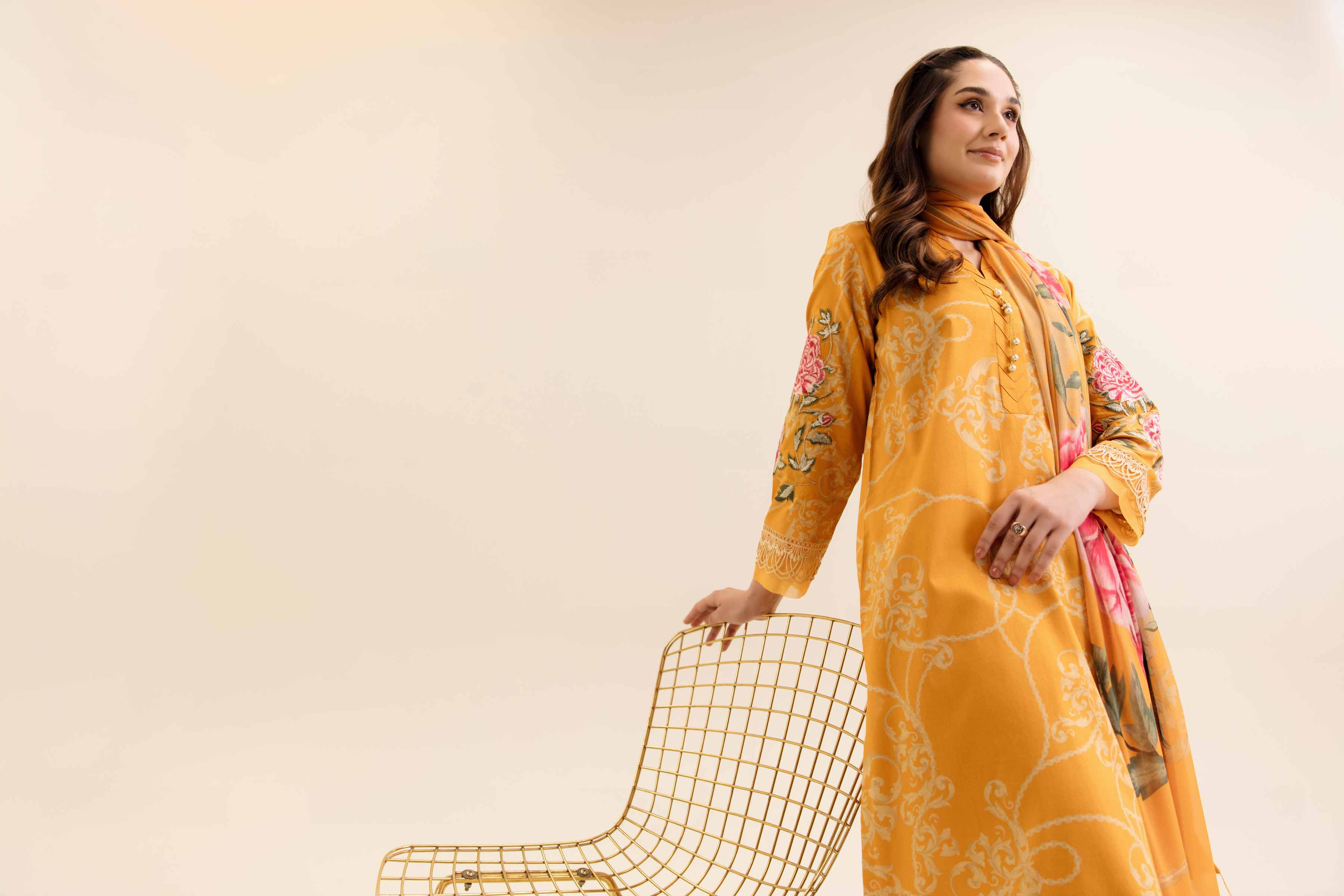 3 Piece - Printed Embroidered Suit - 42404140 - Image 5