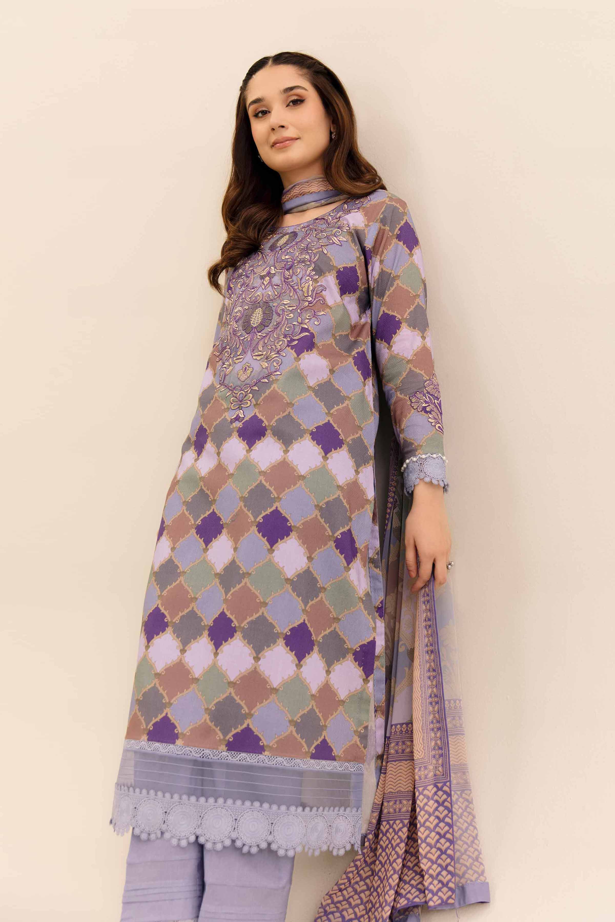 3 Piece - Printed Embroidered Suit - 42404141 - Image 2