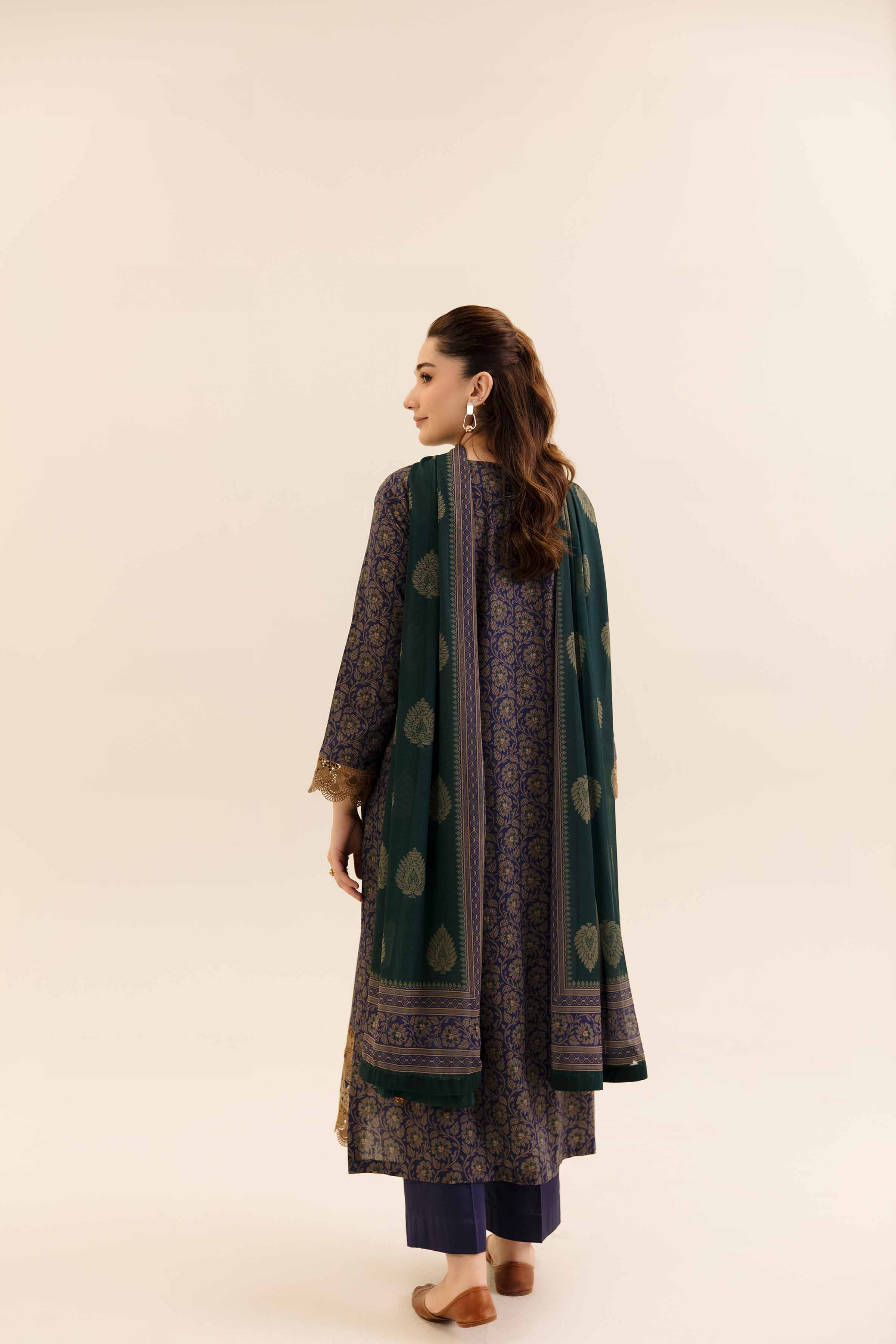 3 Piece - Printed Embroidered Suit - 42404142 - Image 3