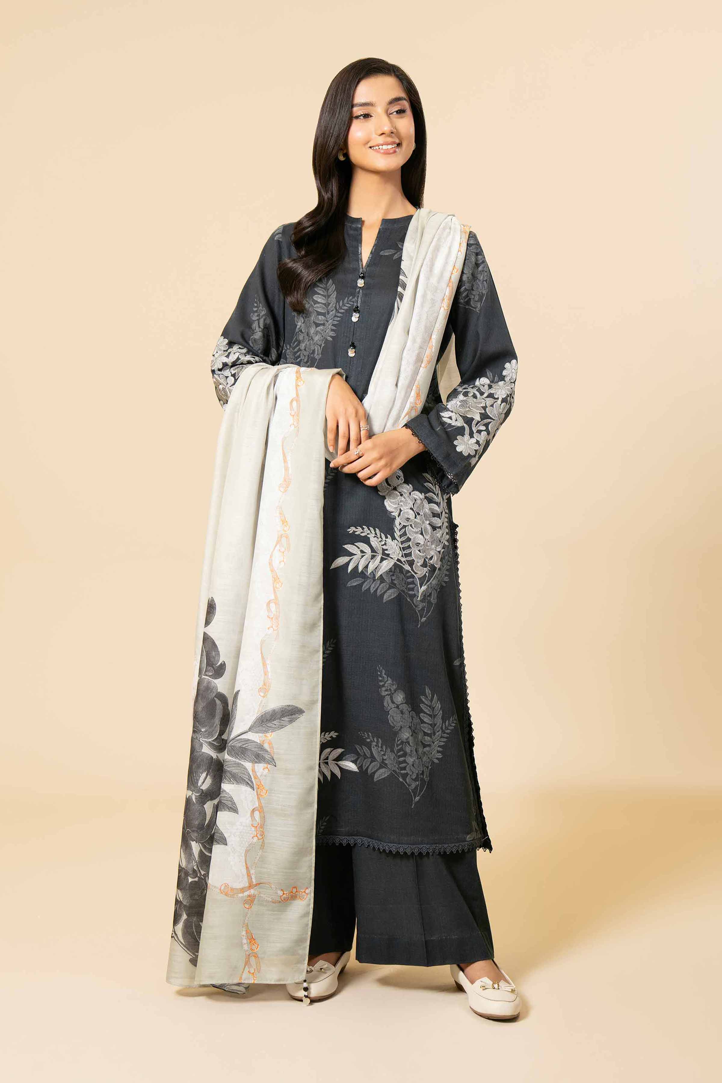 3 Piece - Printed Embroidered Suit - 42404158 - Image 2