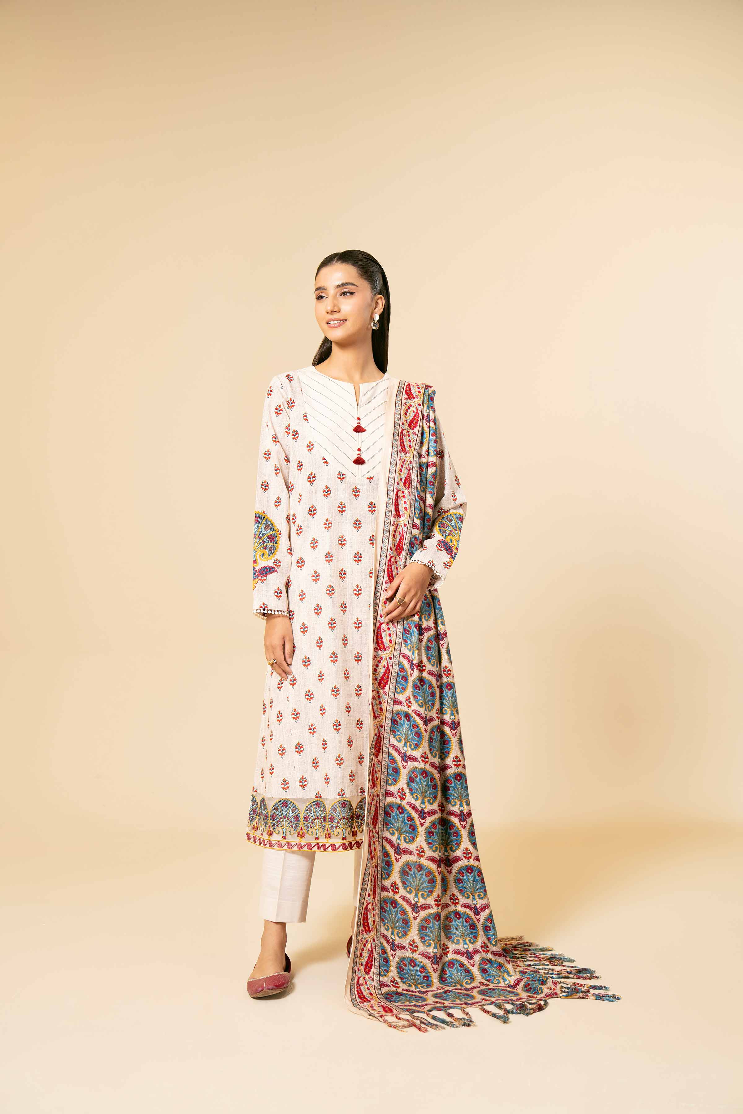 3 Piece - Printed Embroidered Suit - 42404178 - Image 5