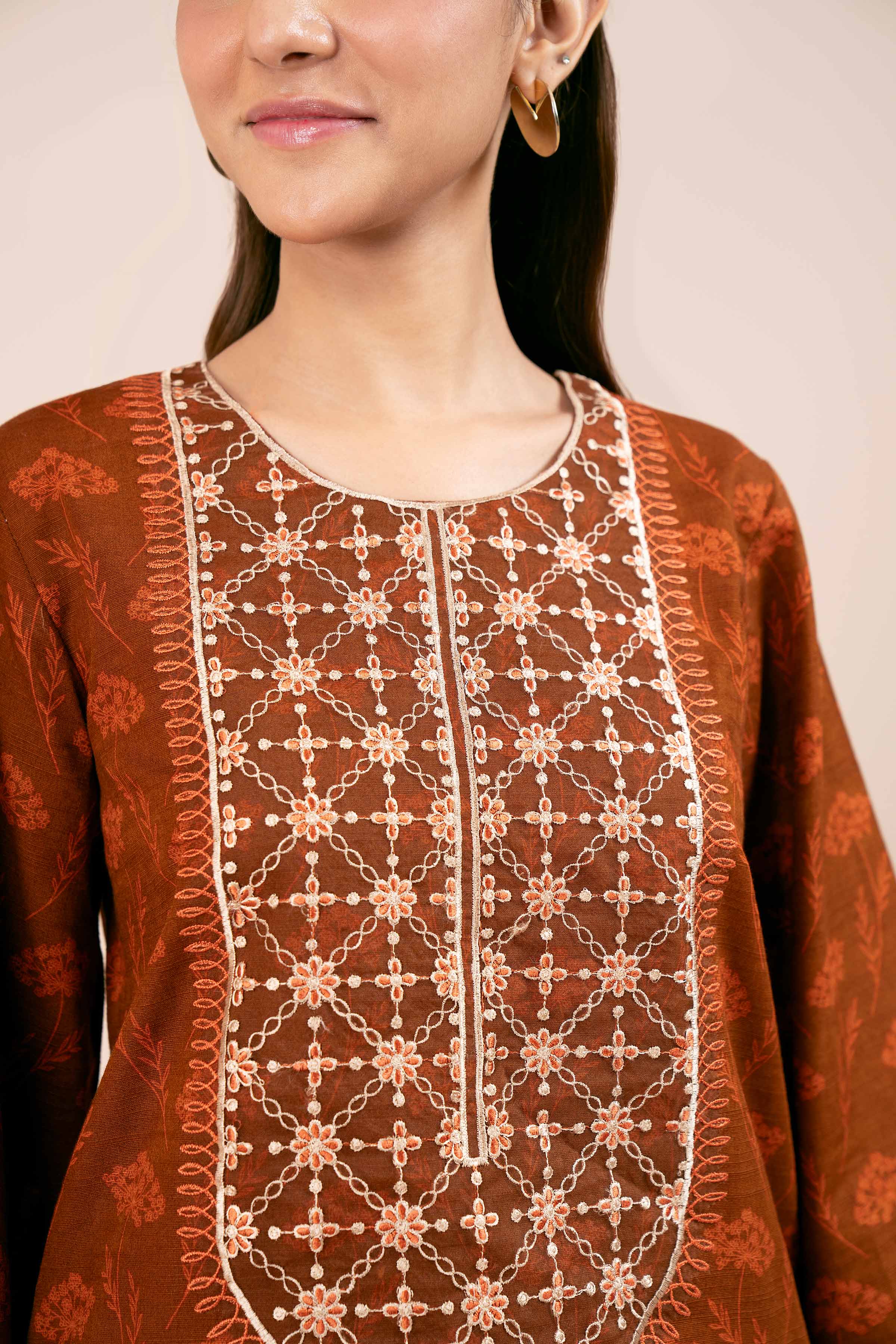 3 Piece - Printed Embroidered Suit - 42404179 - Image 4