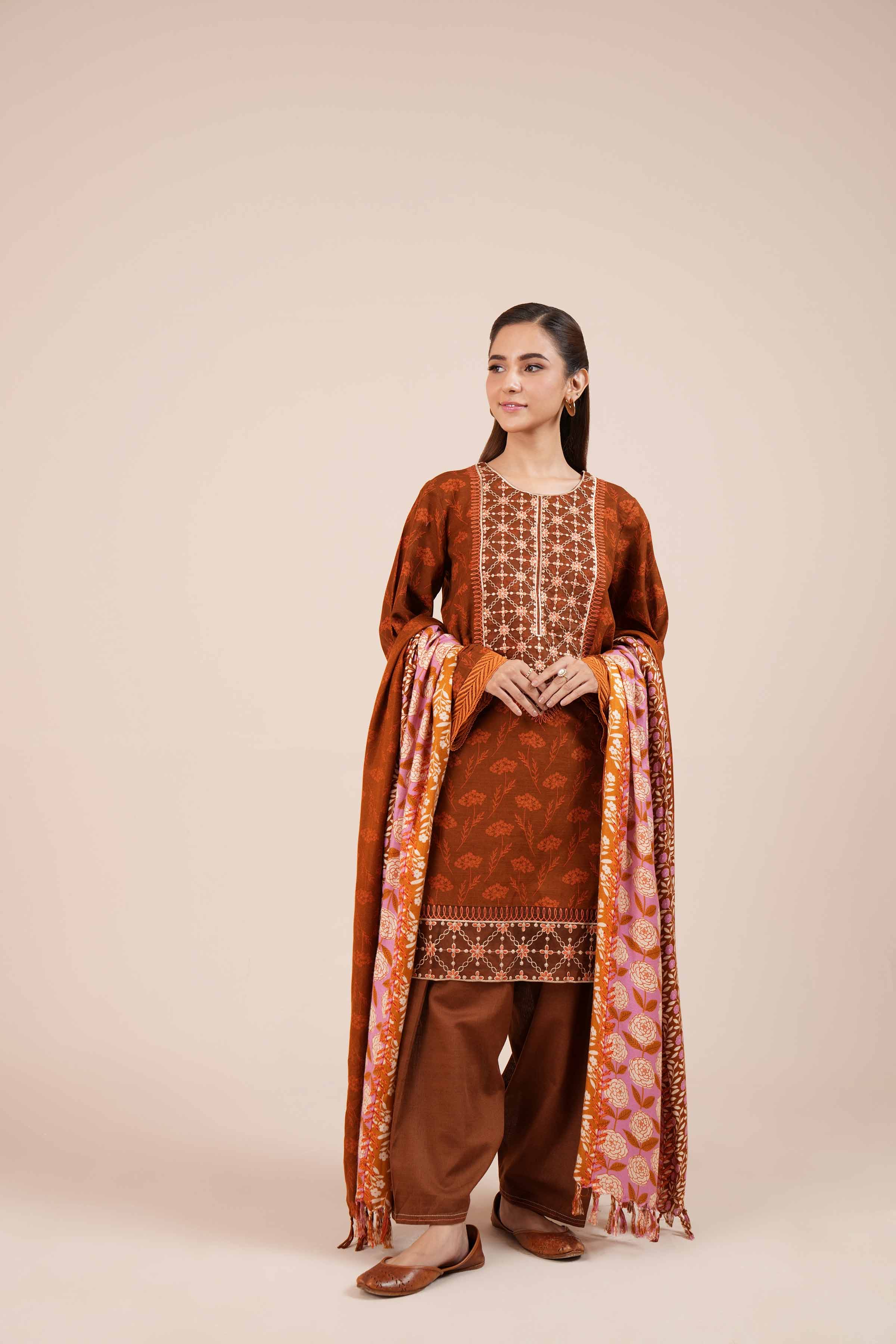 3 Piece - Printed Embroidered Suit - 42404179 - Image 5