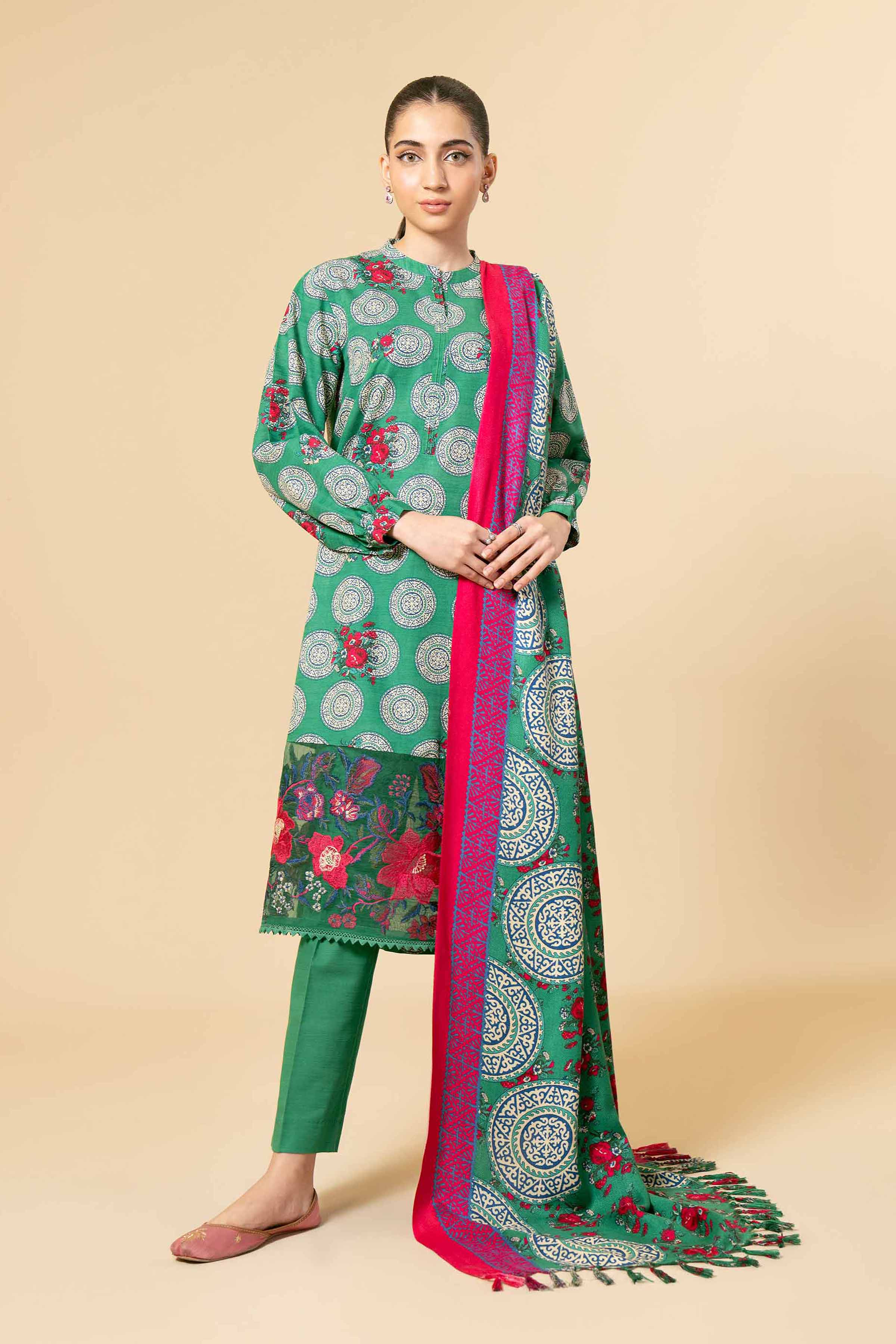 3 Piece - Printed Embroidered Suit - 42404180 - Image 3