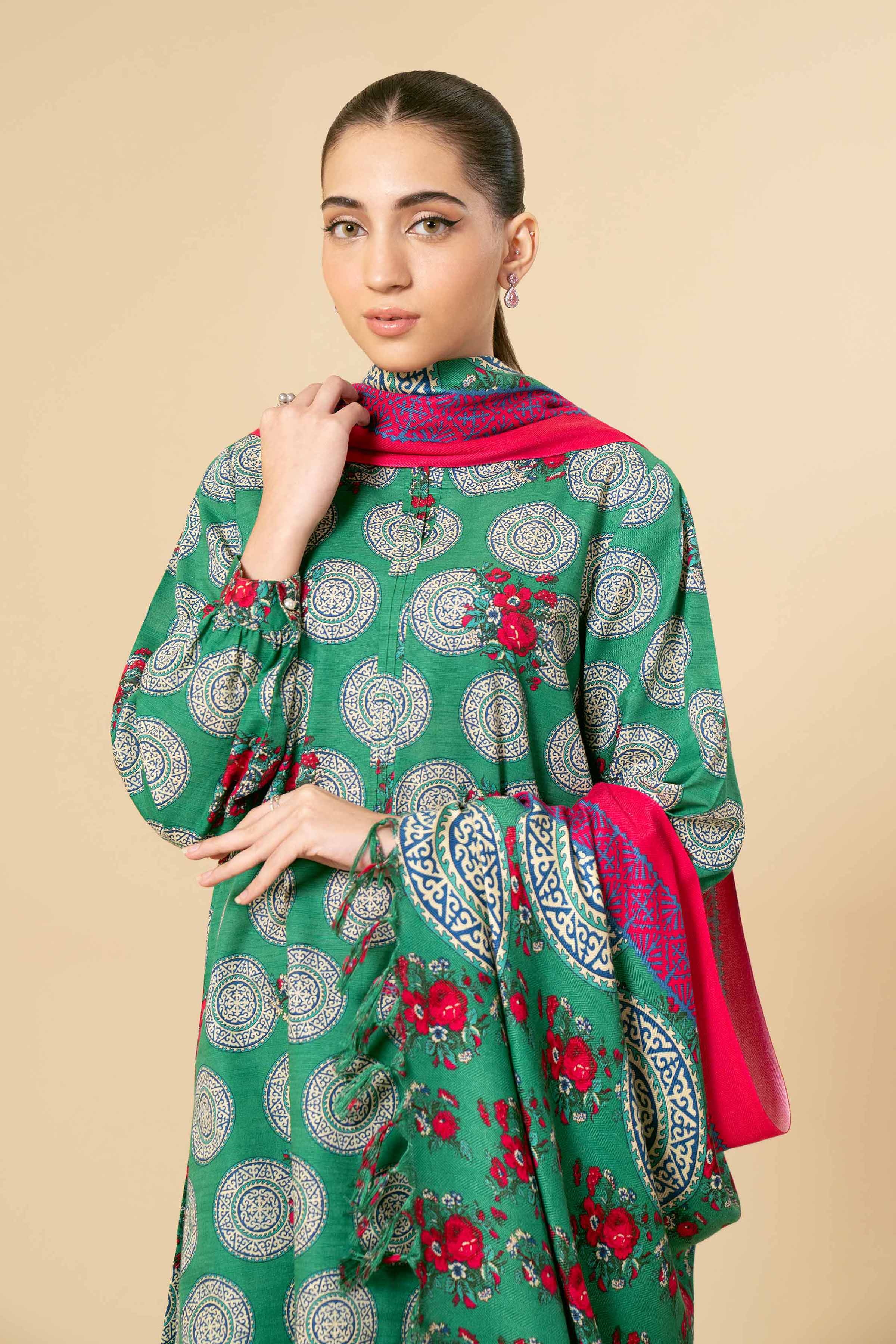 3 Piece - Printed Embroidered Suit - 42404180 - Image 4