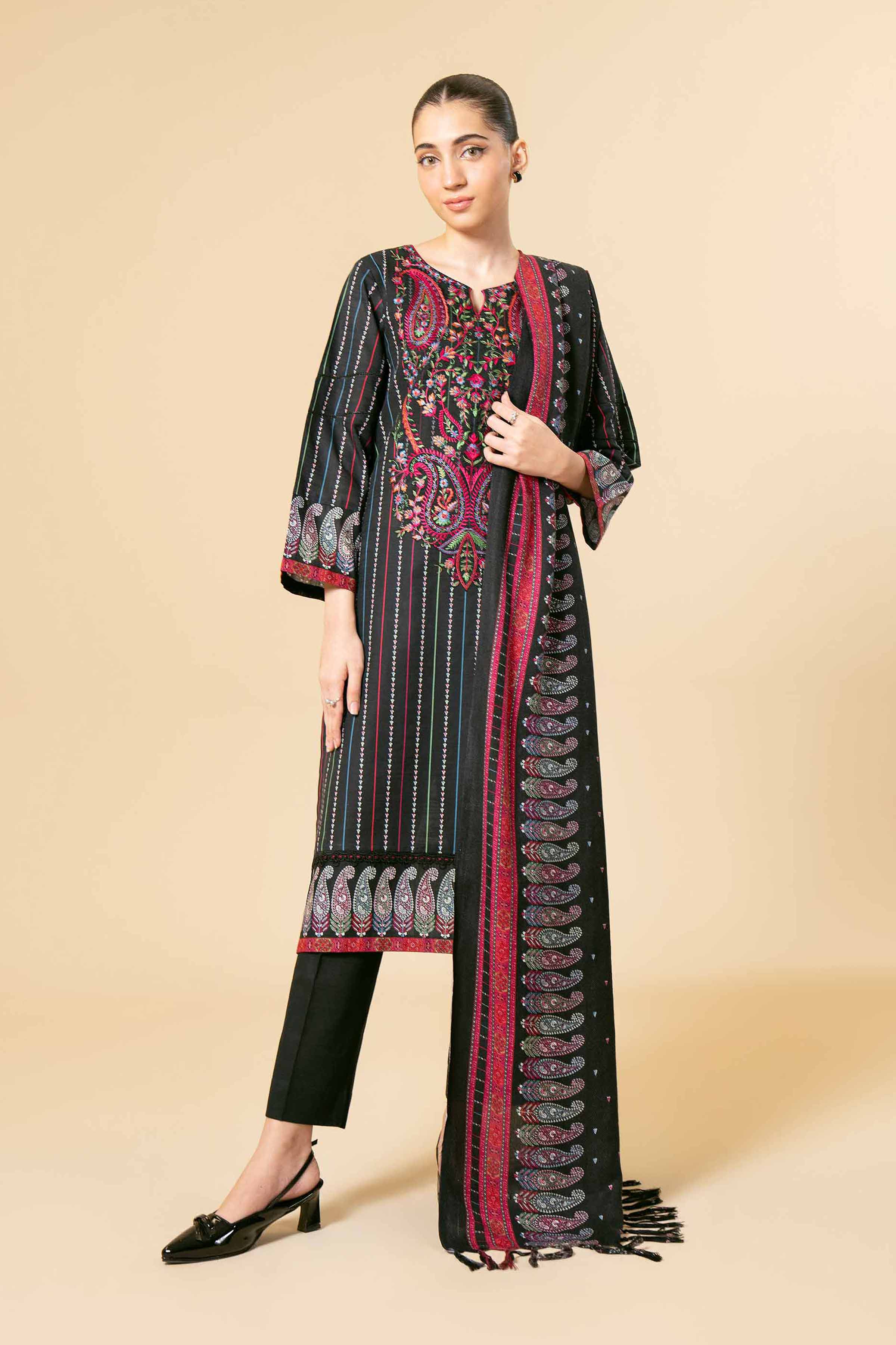 3 Piece - Printed Embroidered Suit - 42404181 - Image 2