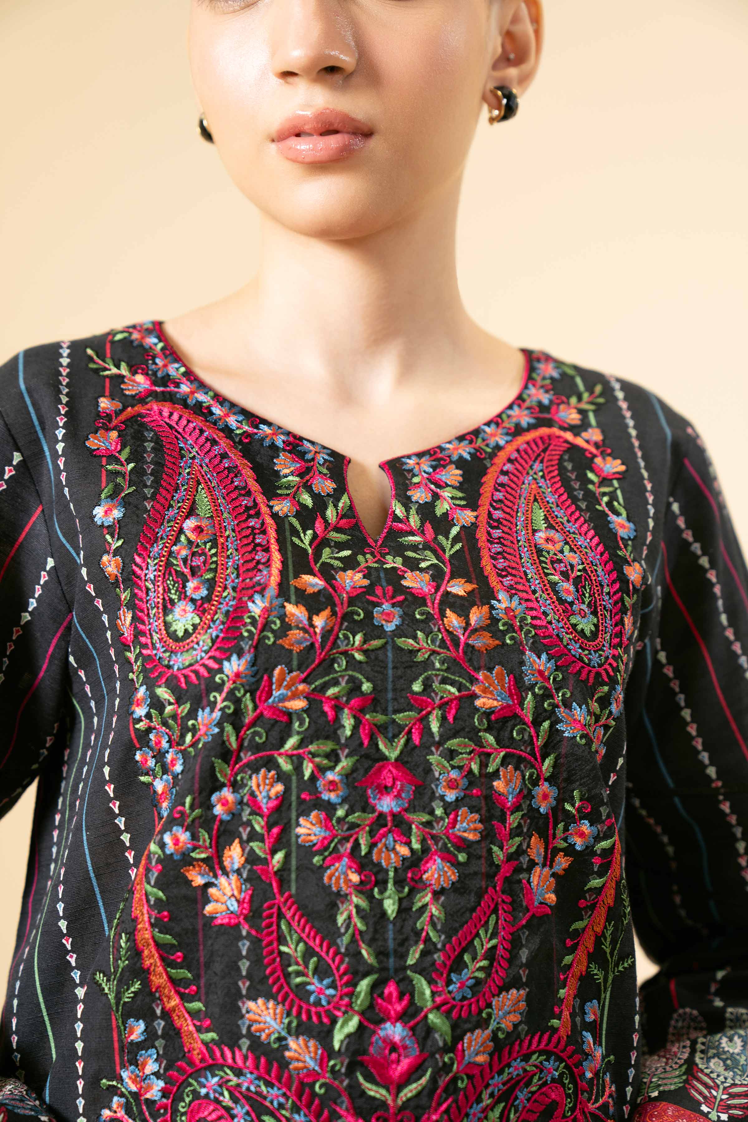 3 Piece - Printed Embroidered Suit - 42404181 - Image 4
