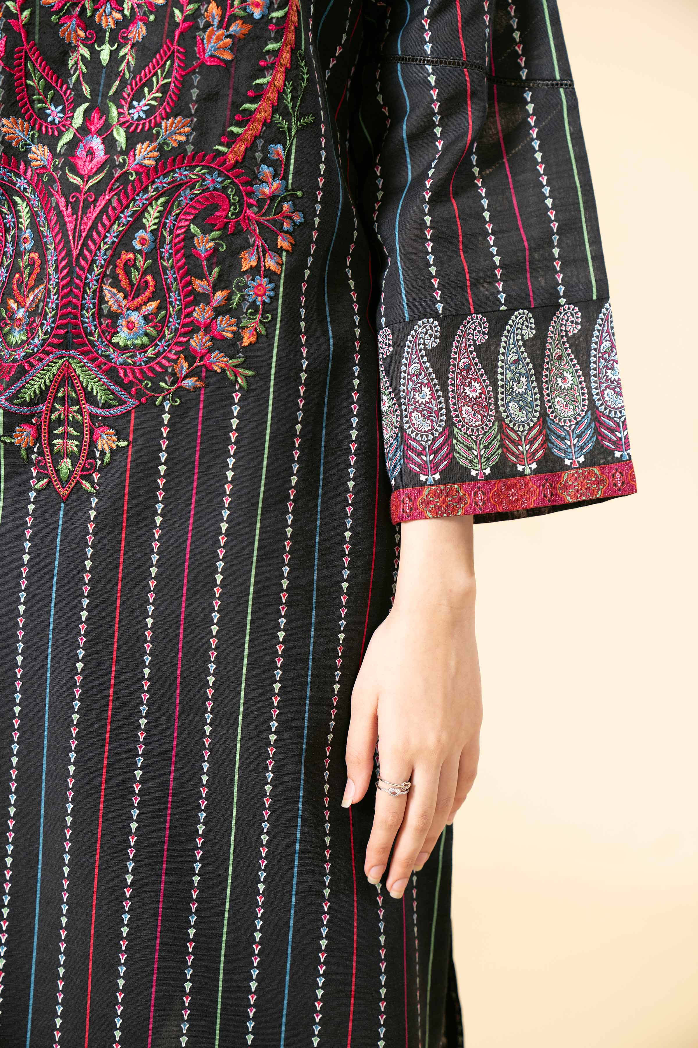 3 Piece - Printed Embroidered Suit - 42404181 - Image 5