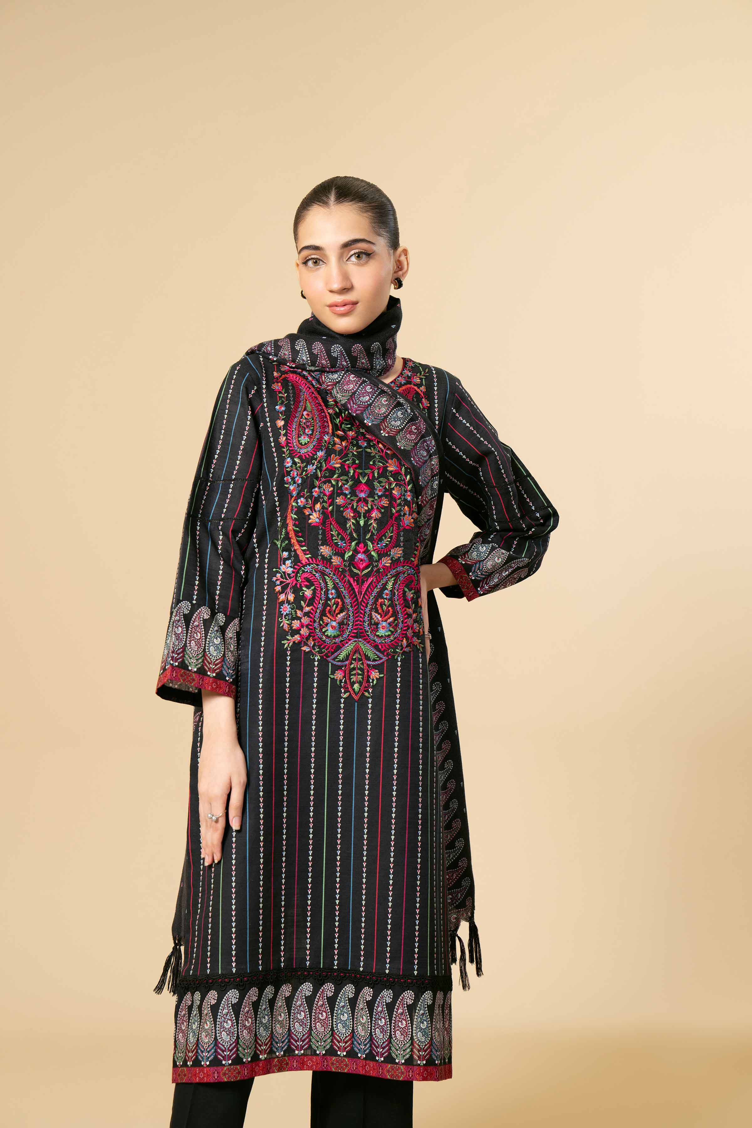 3 Piece - Printed Embroidered Suit - 42404181 - Image 7