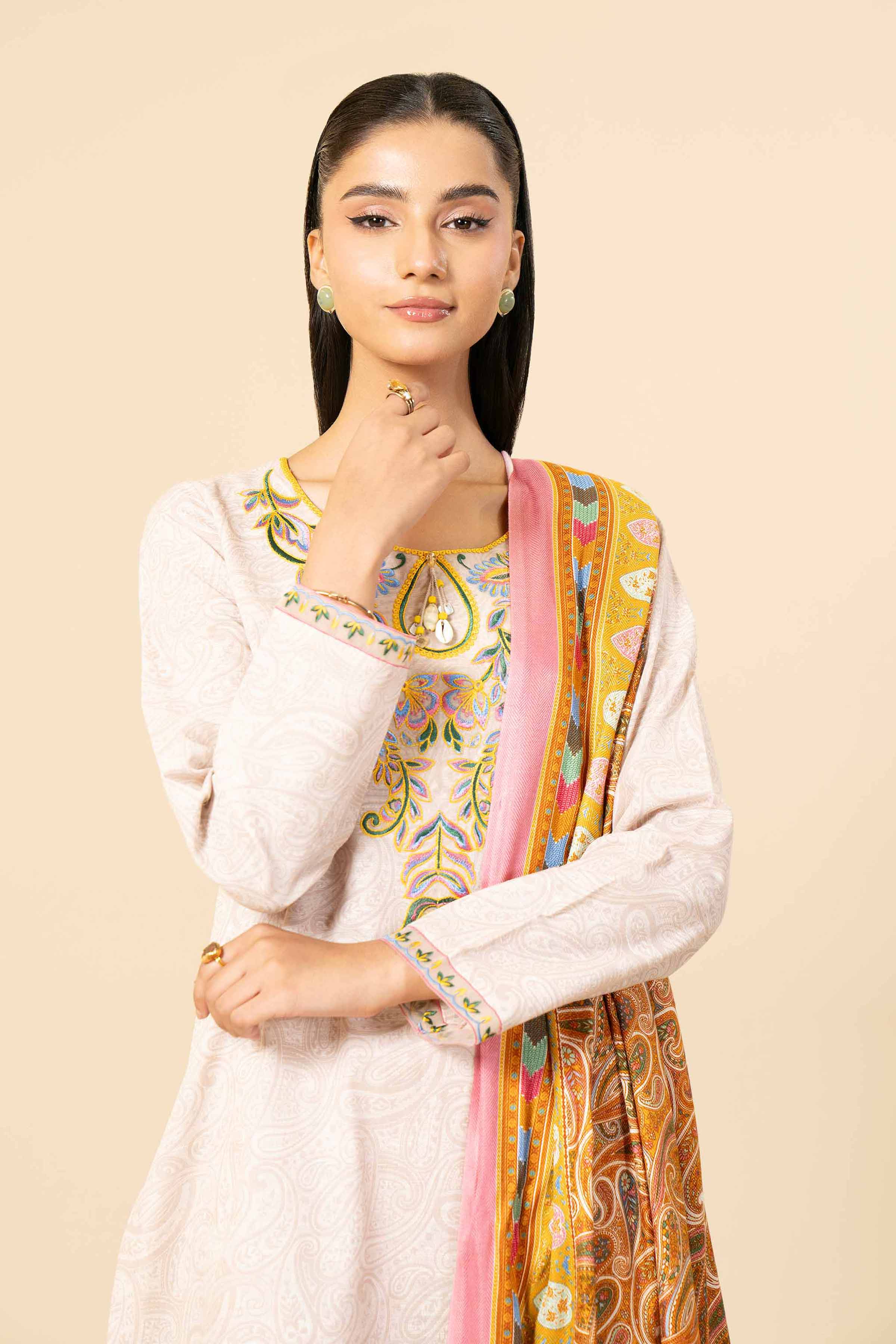 3 Piece - Printed Embroidered Suit - 42404183 - Image 2