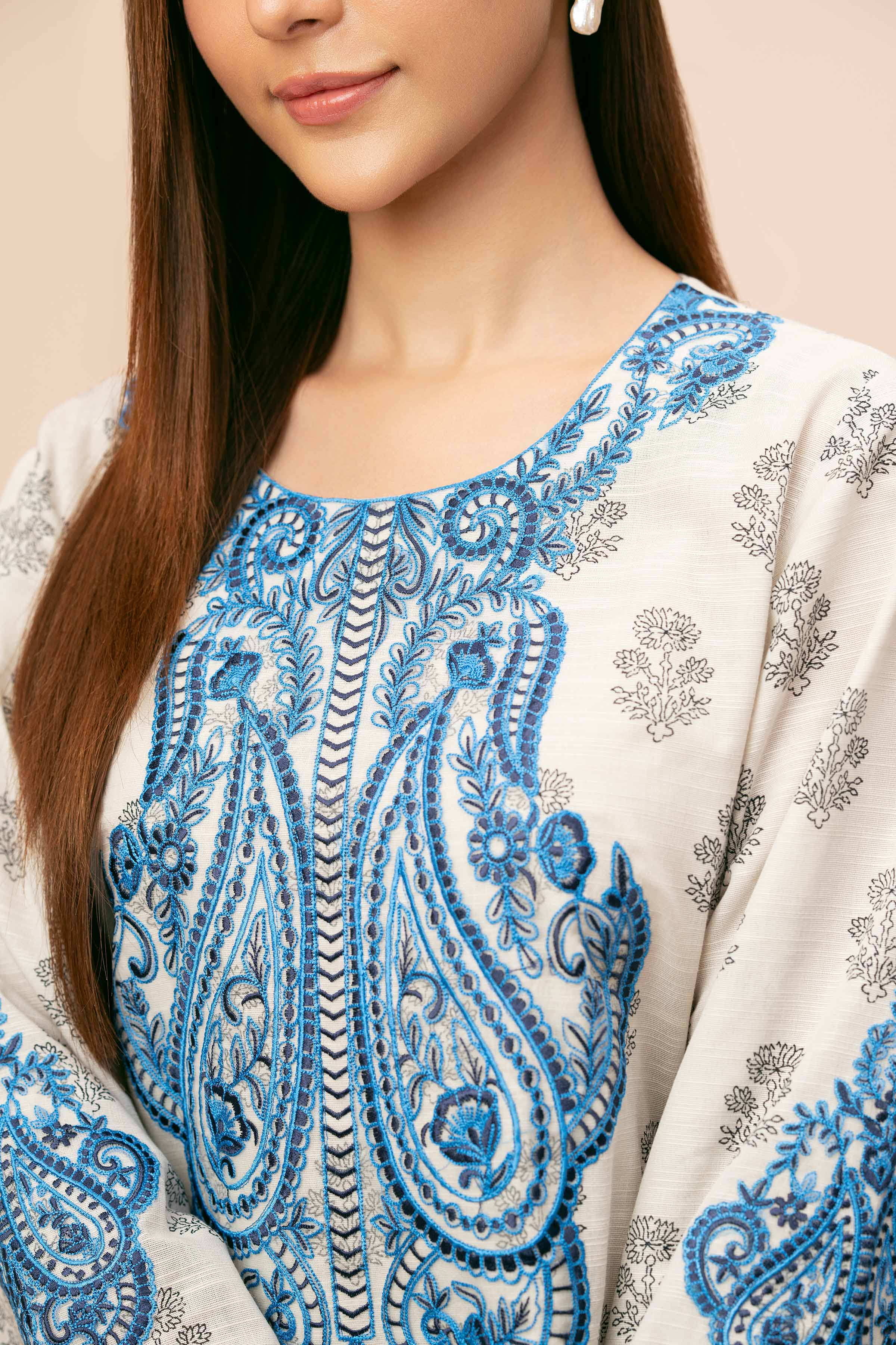 3 Piece - Printed Embroidered Suit - 42404184 - Image 4