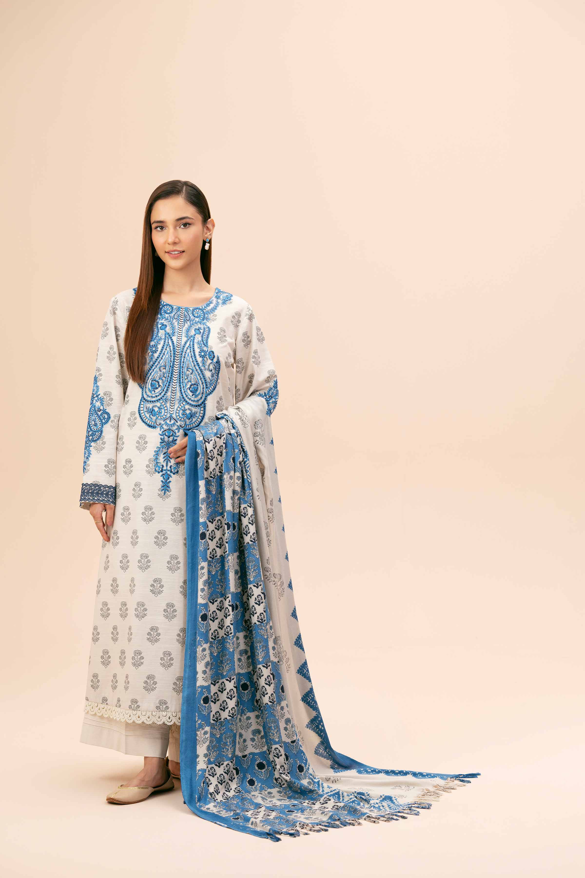 3 Piece - Printed Embroidered Suit - 42404184 - Image 6