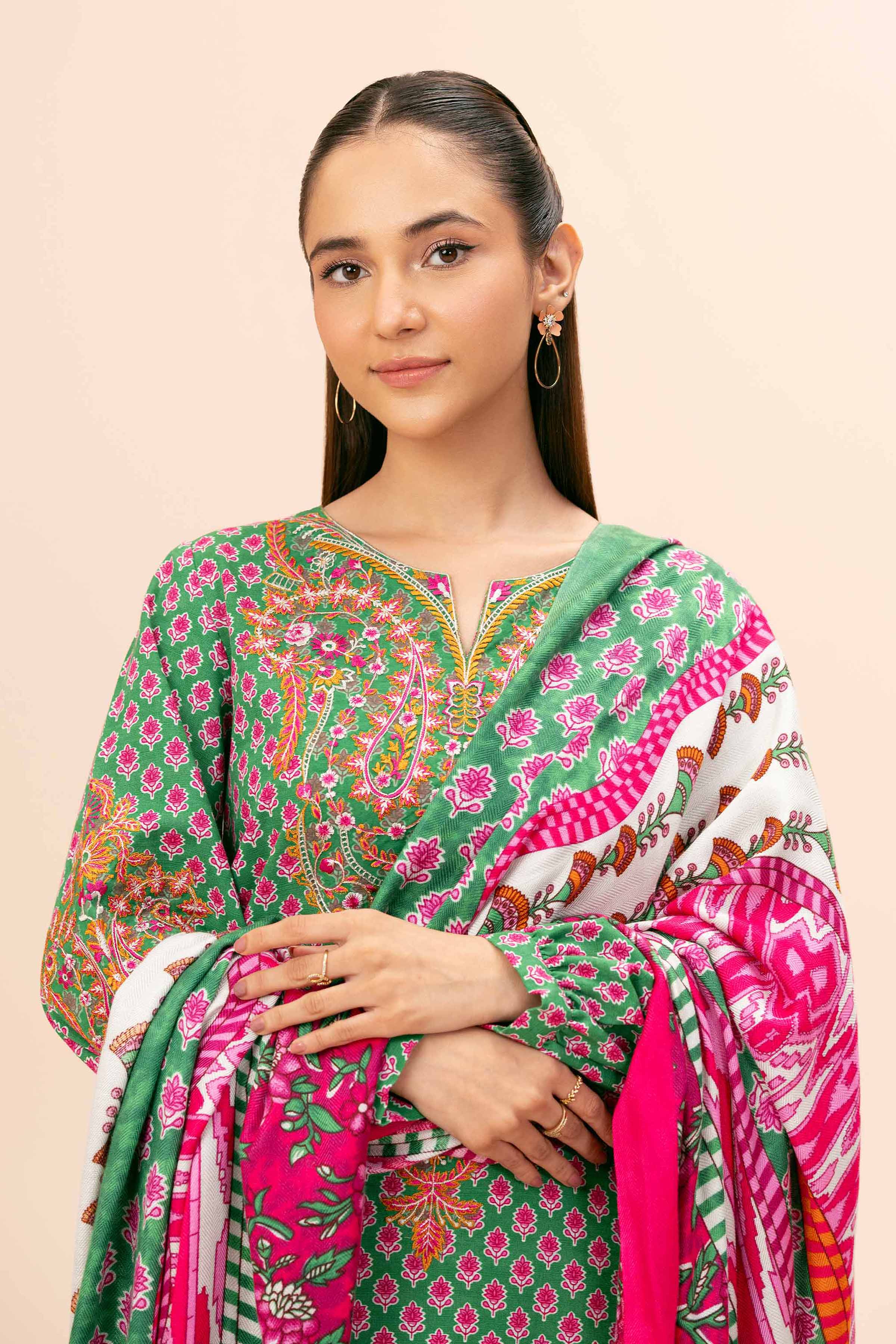 3 Piece - Printed Embroidered Suit - 42404185 - Image 2