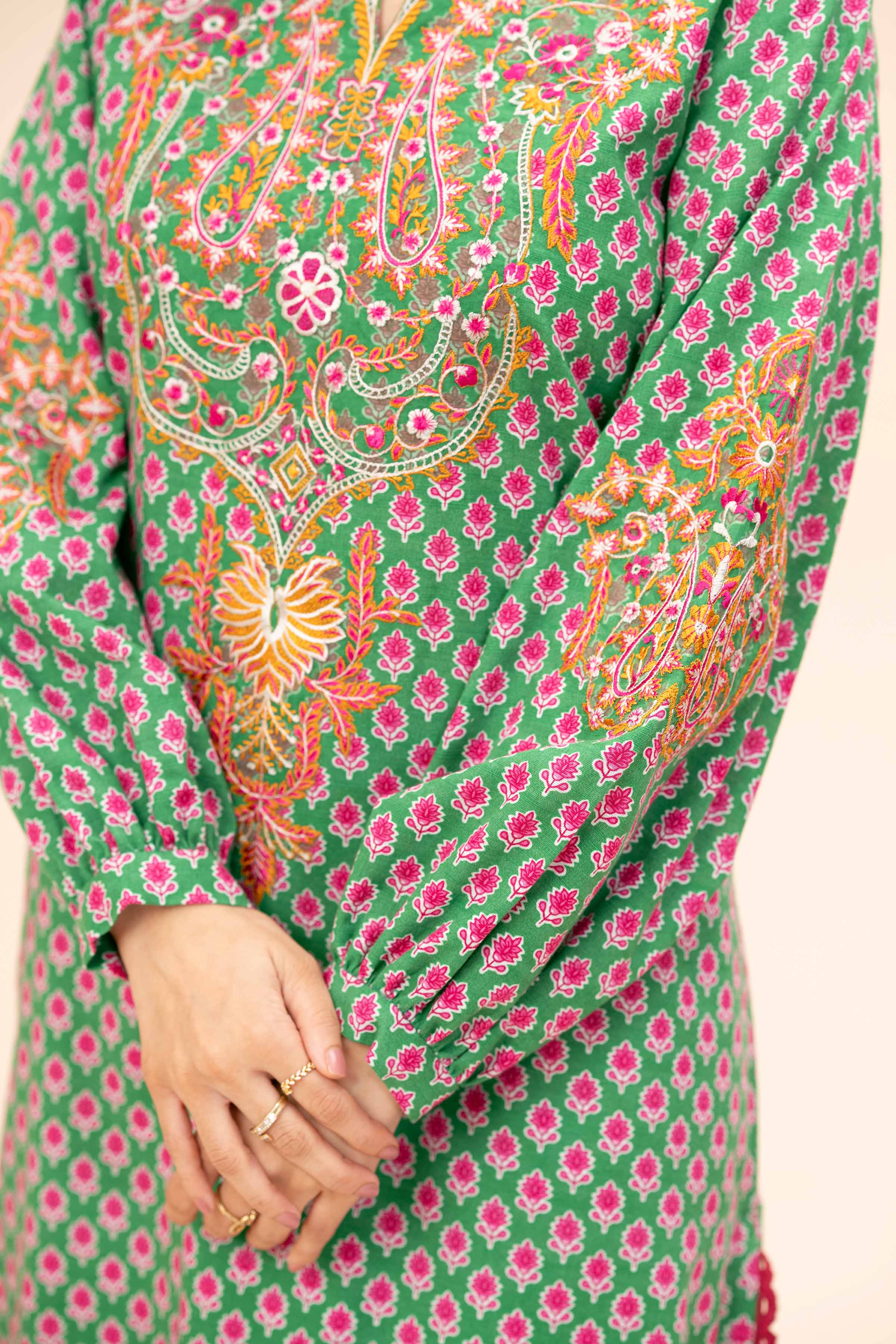3 Piece - Printed Embroidered Suit - 42404185 - Image 5