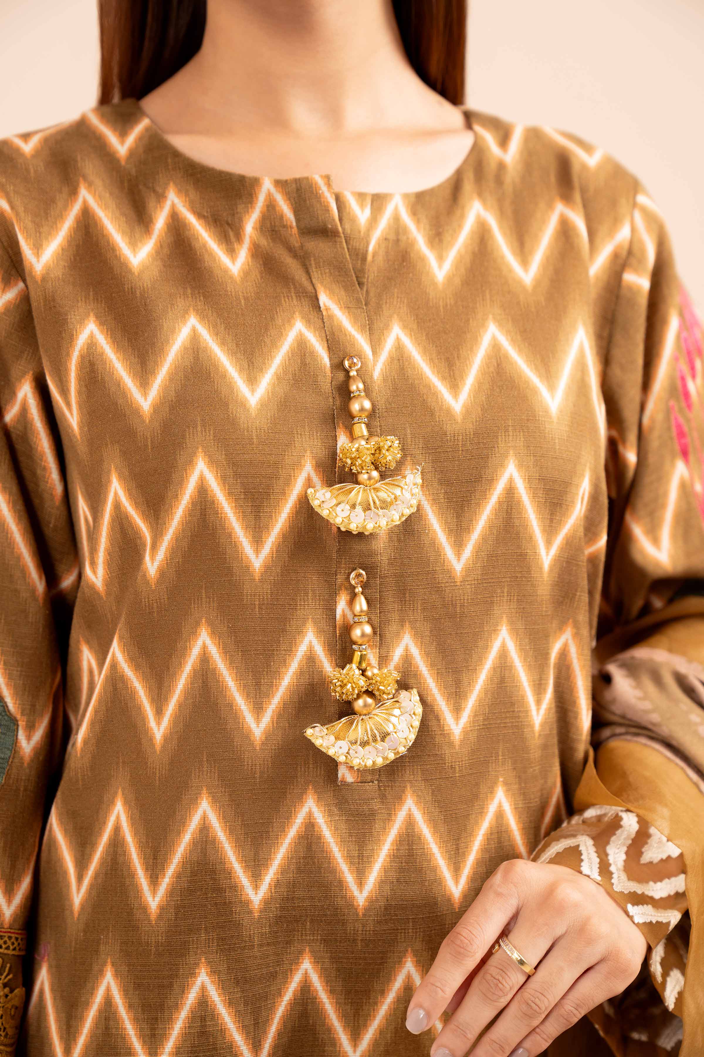 3 Piece - Printed Embroidered Suit - 42404197 - Image 4