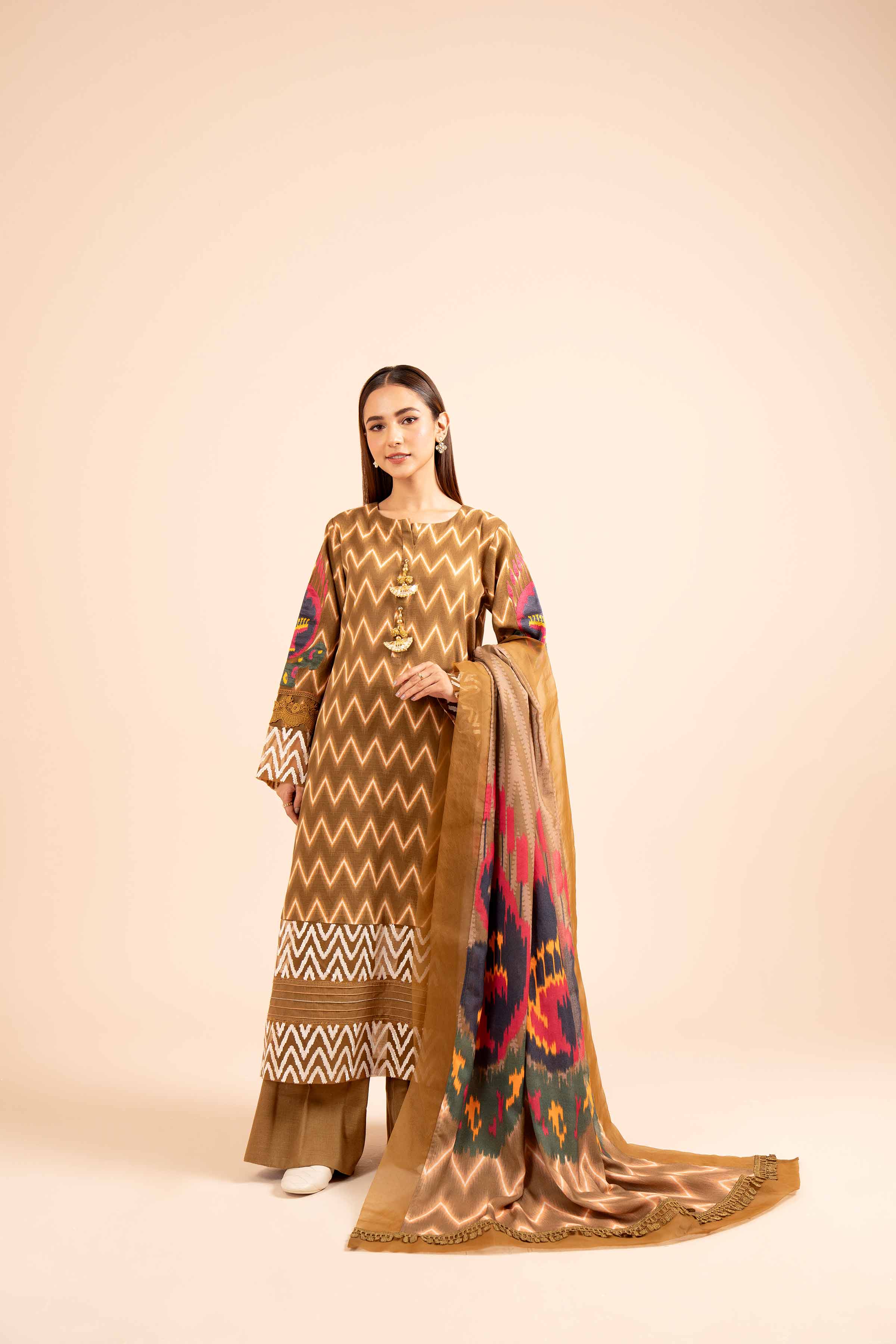 3 Piece - Printed Embroidered Suit - 42404197 - Image 6