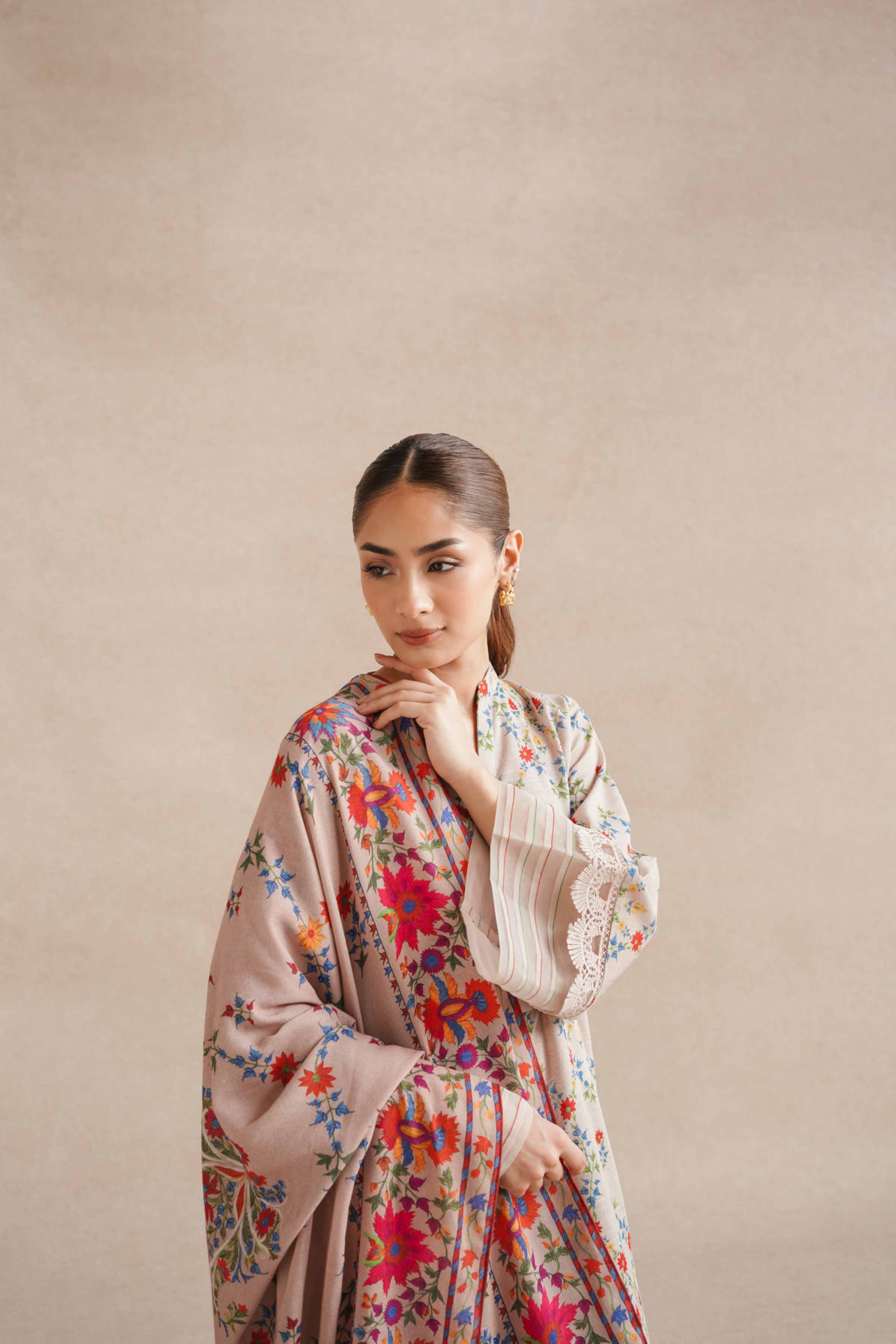 3 Piece - Printed Embroidered Suit - 42404200 - Image 5