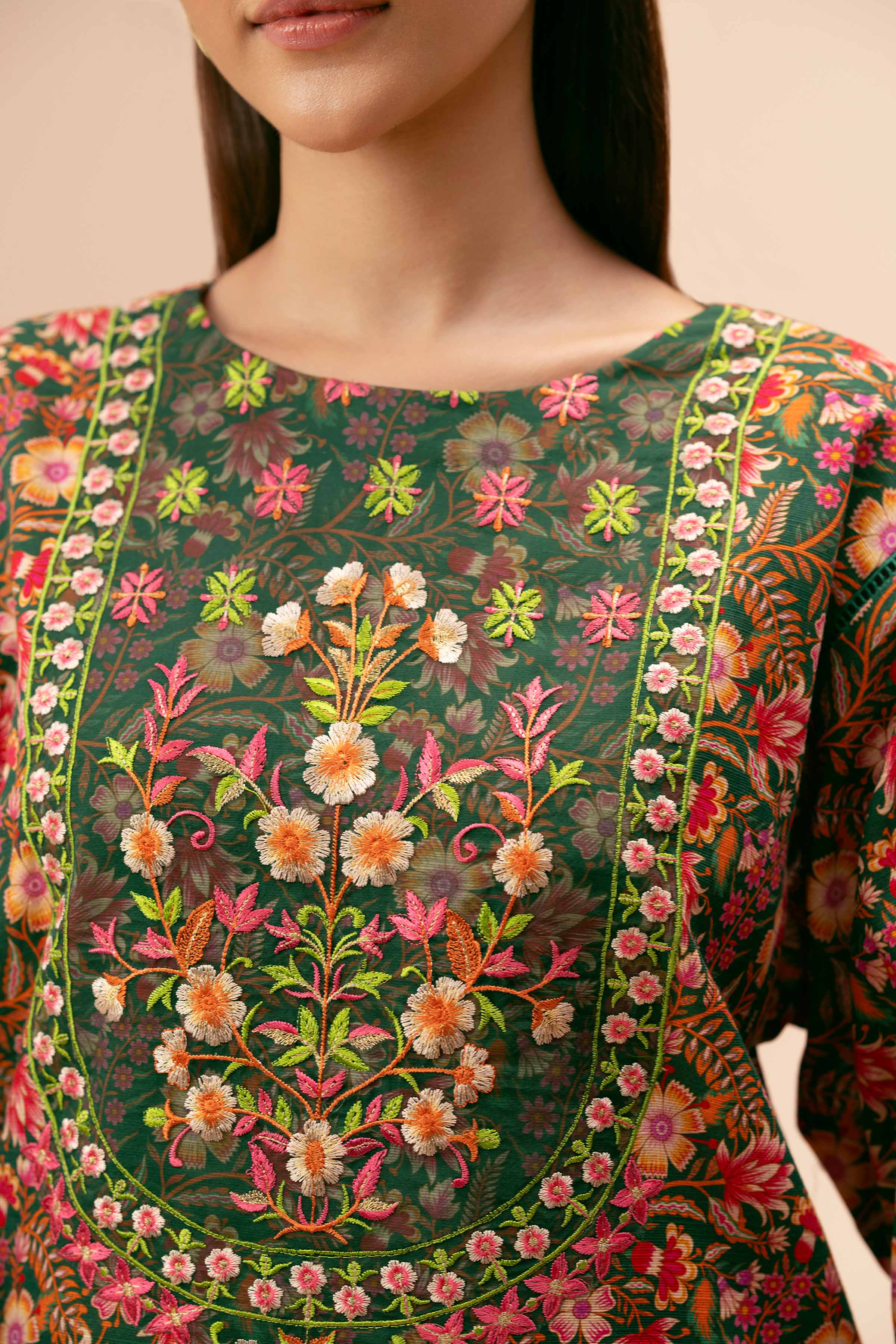 3 Piece - Printed Embroidered Suit - 42404204 - Image 4