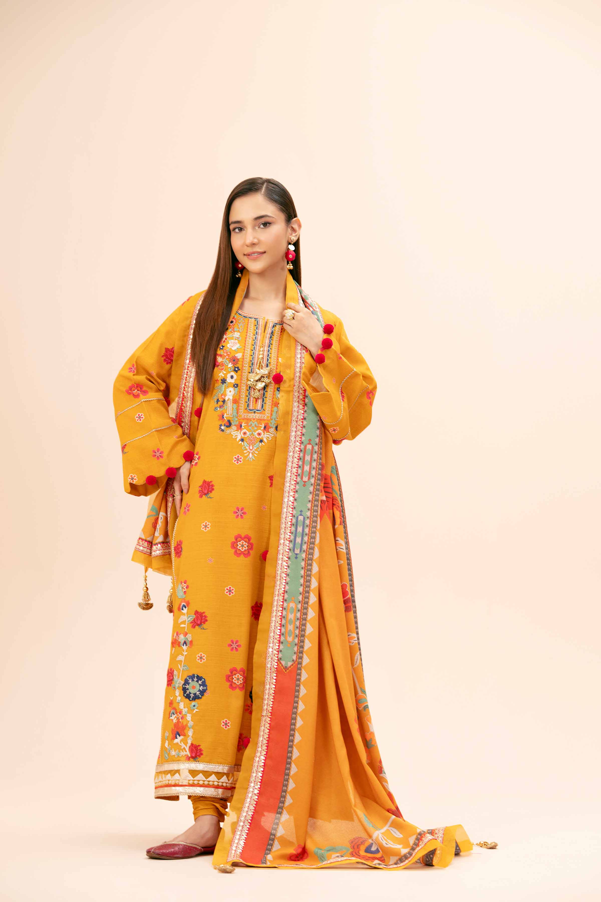 3 Piece - Printed Embroidered Suit - 42404205 - Image 5