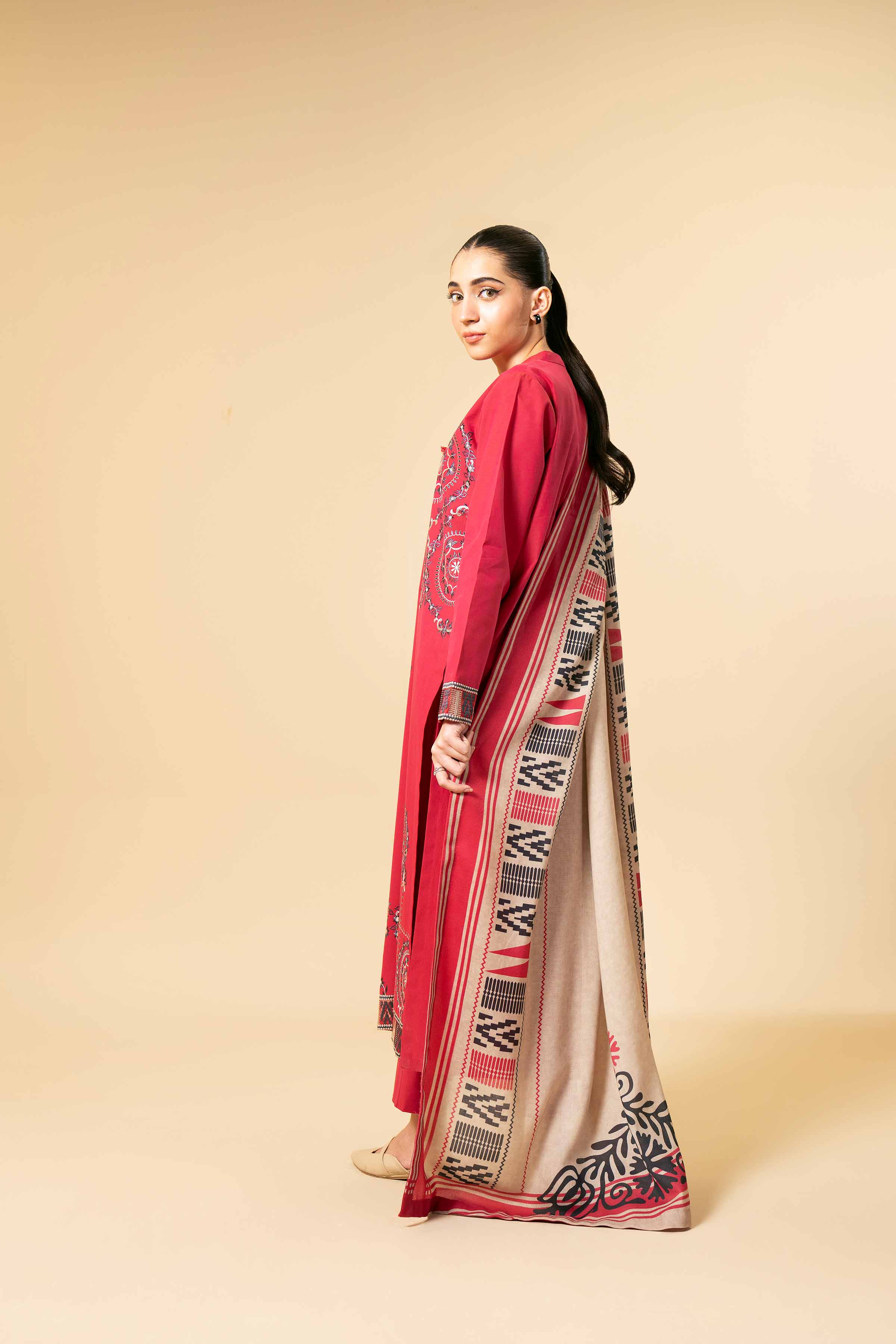 3 Piece - Yarn Dyed Embroidered Suit - 42404324 - Image 3