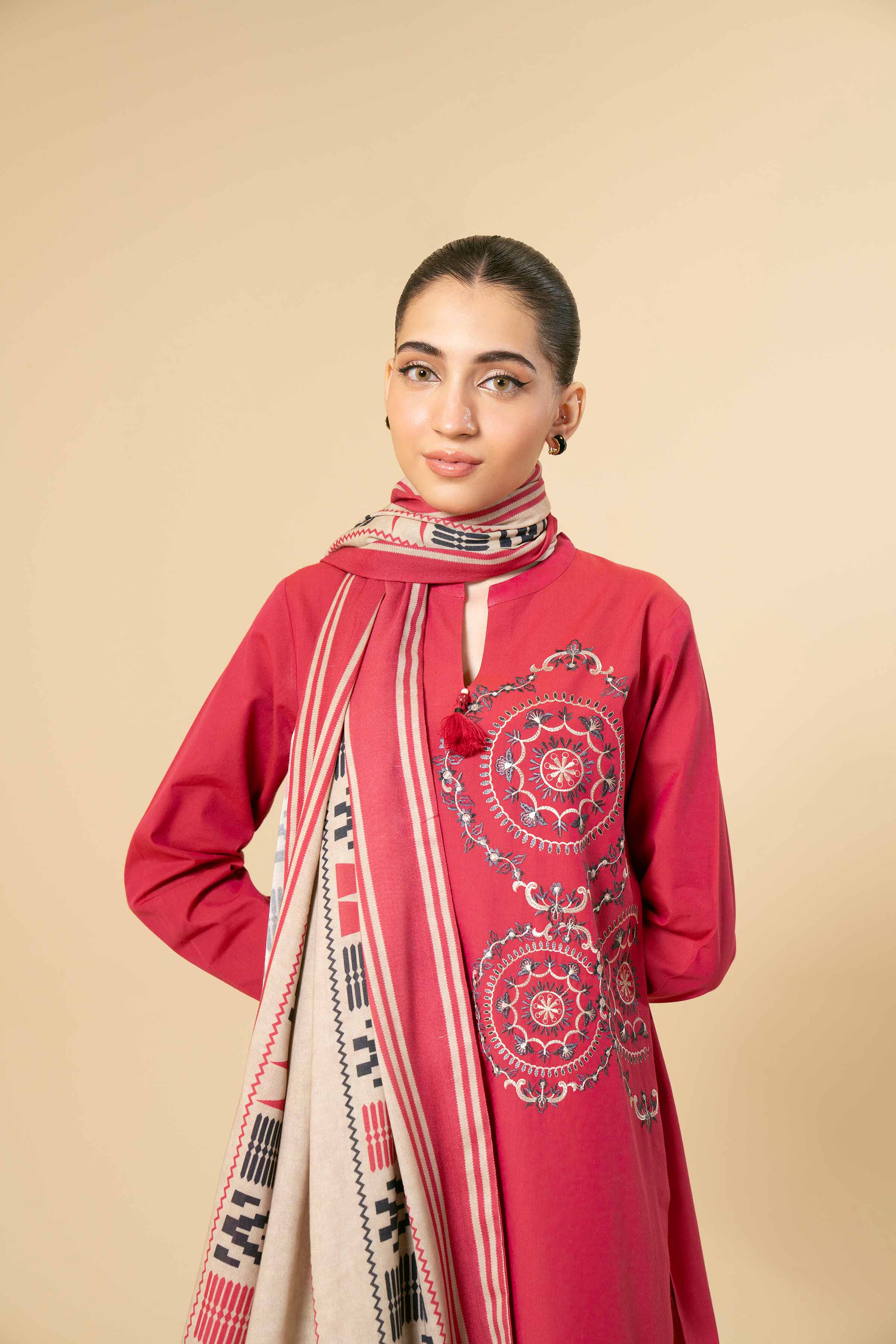 3 Piece - Yarn Dyed Embroidered Suit - 42404324 - Image 5