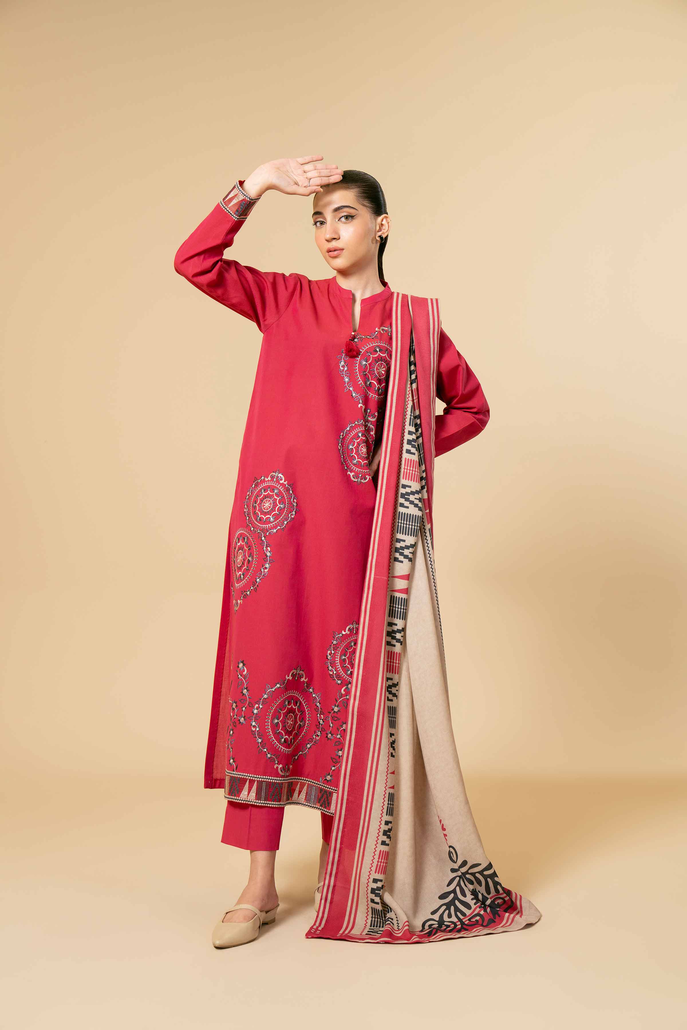 3 Piece - Yarn Dyed Embroidered Suit - 42404324 - Image 6